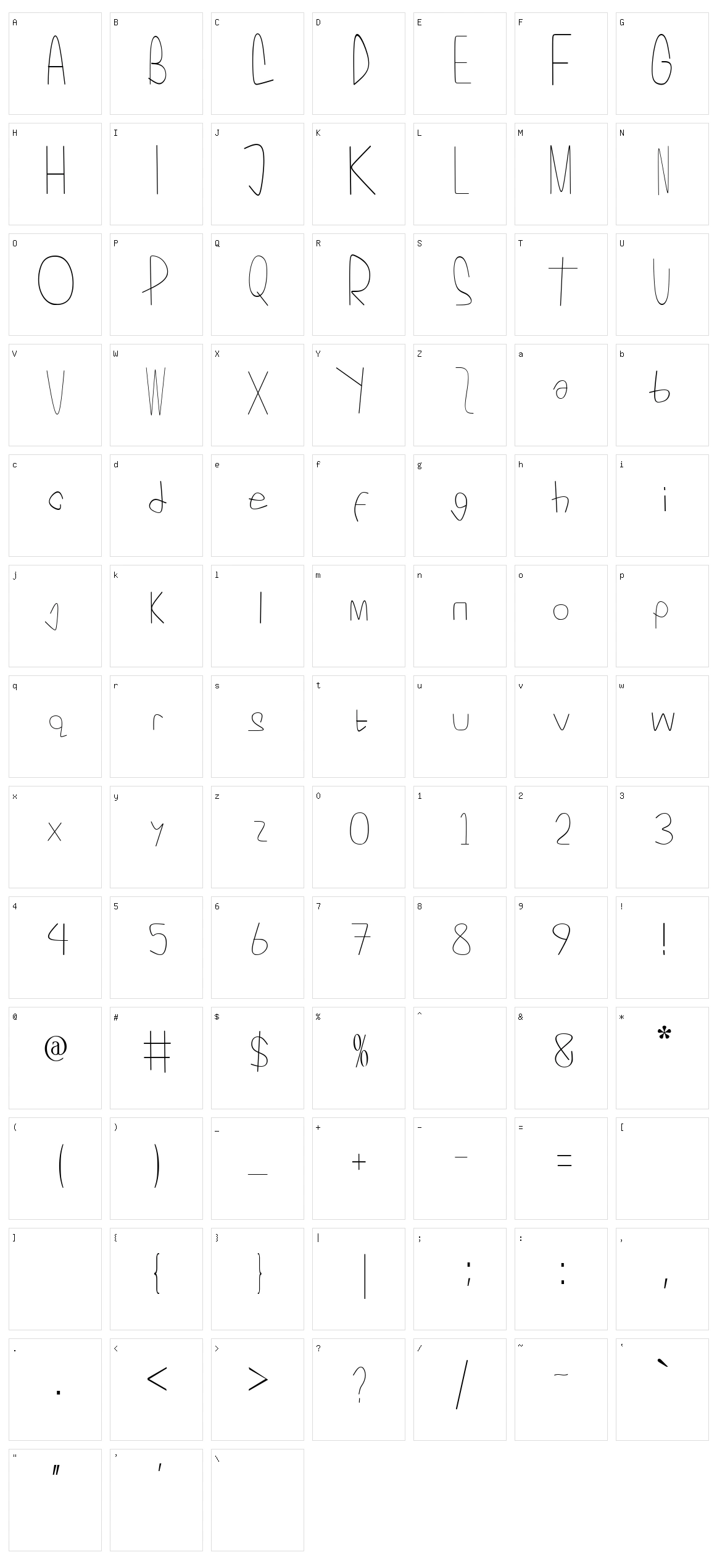 Four Squel Character Set