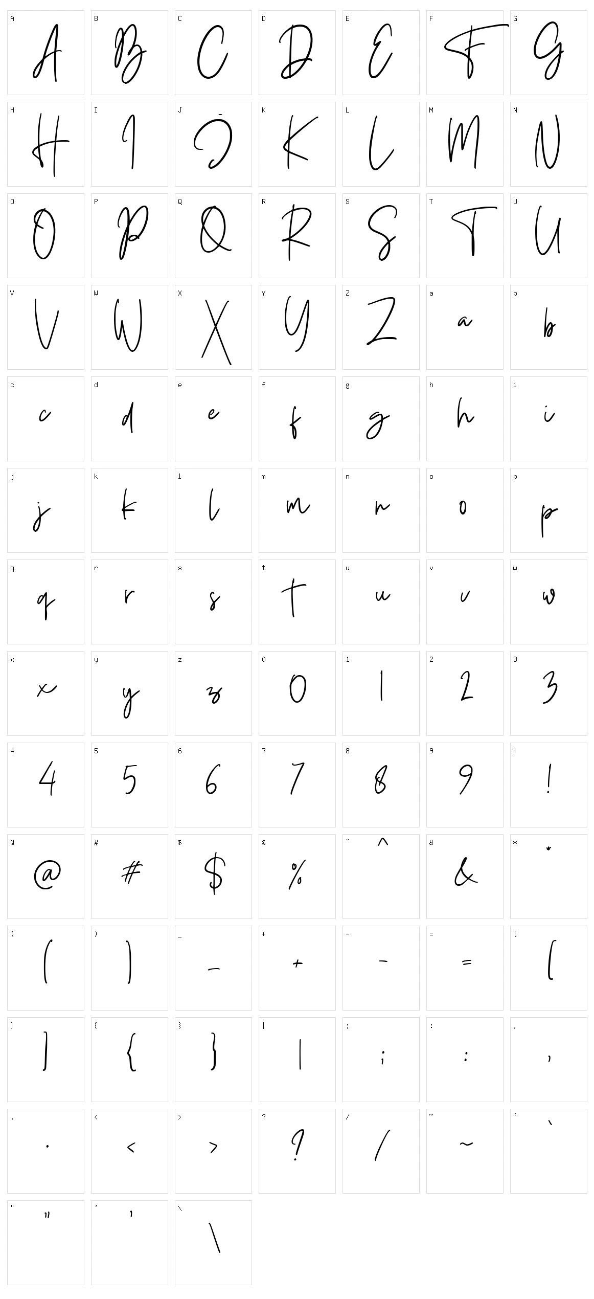 Foustayn Character Set