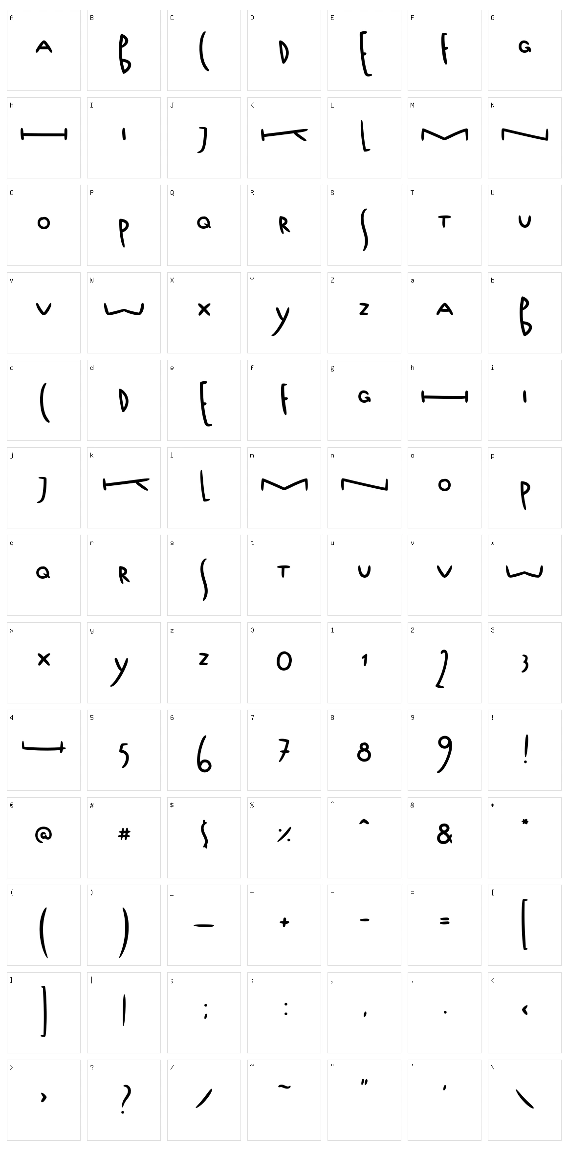 Fox Typeface Character Set