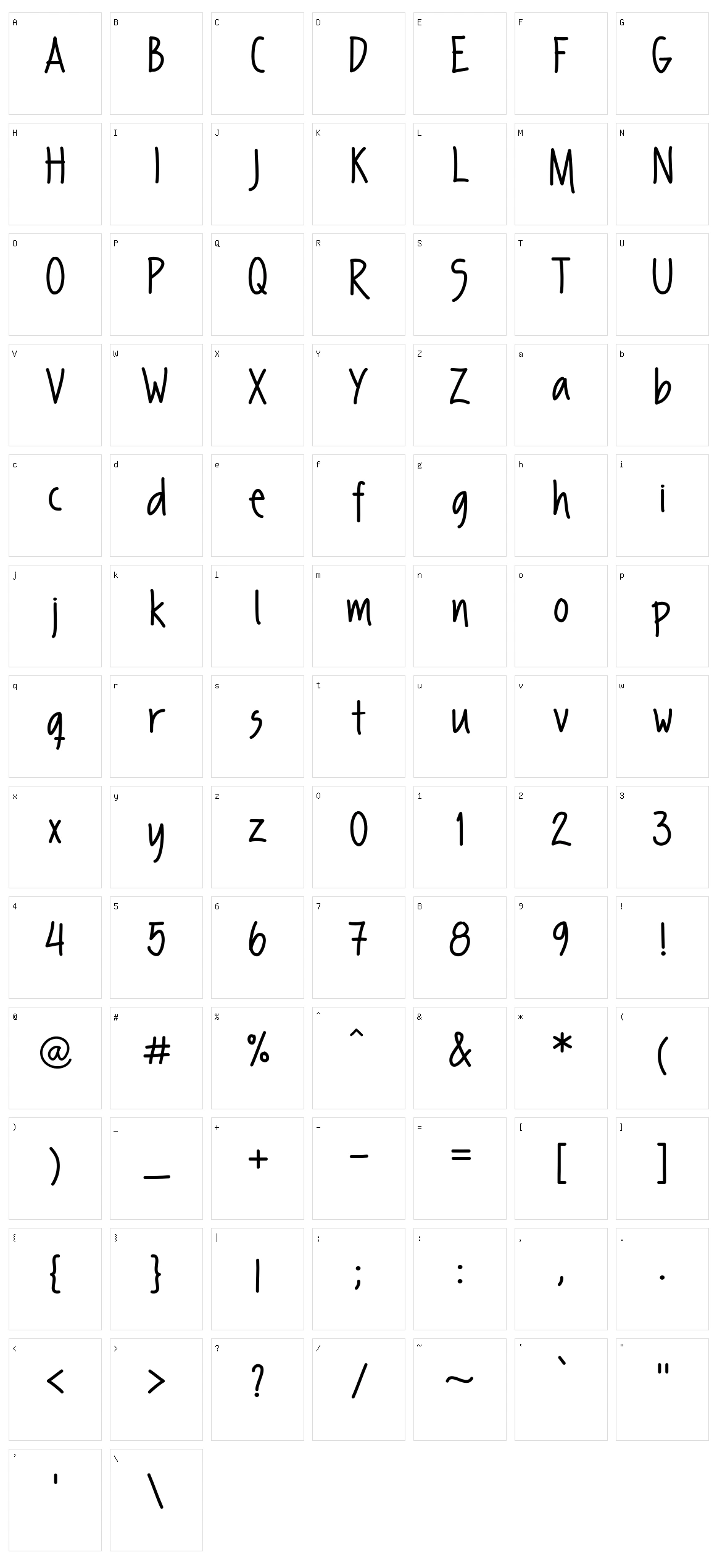 FP Second Hand Character Set