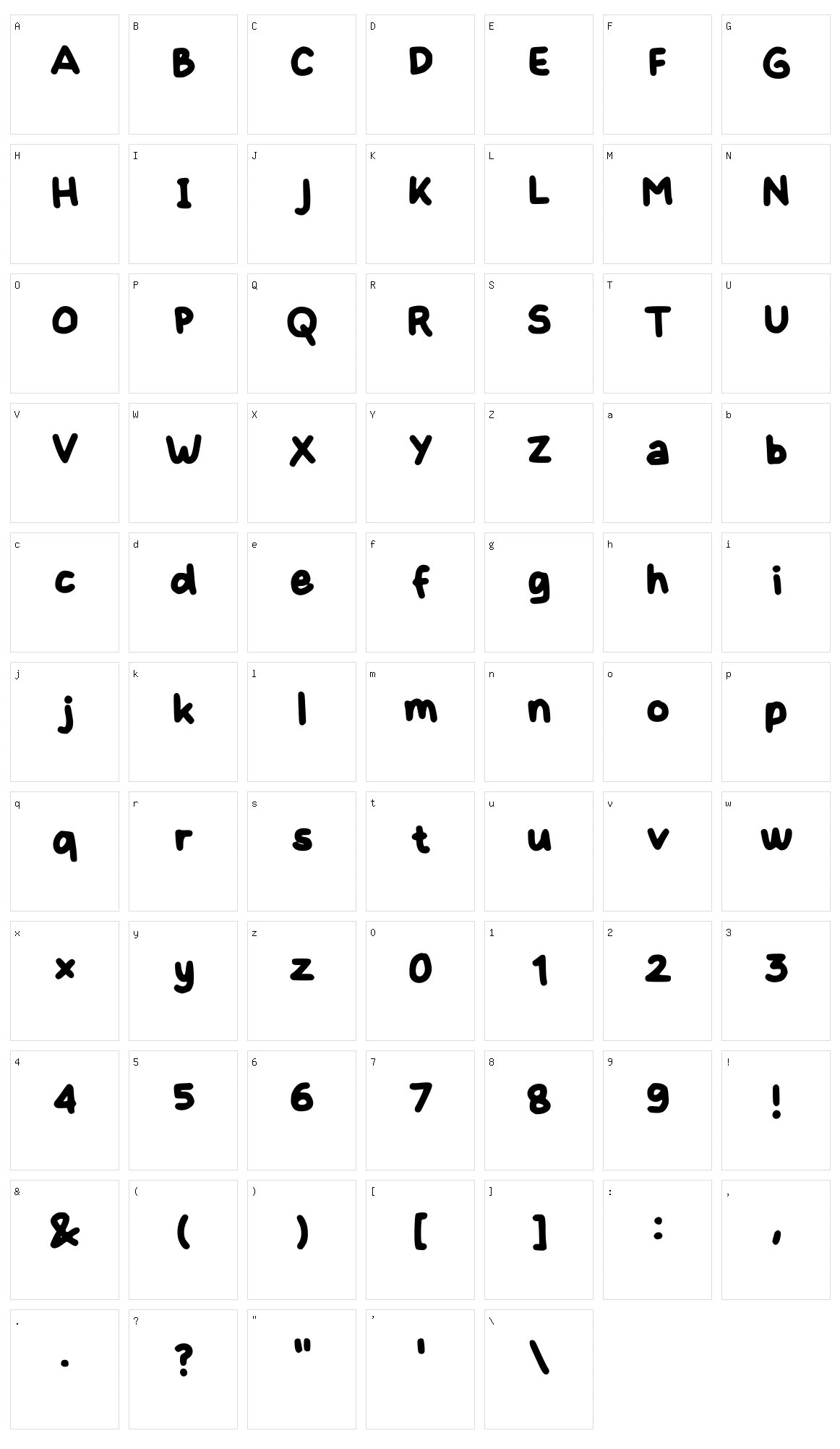 Fqiryaeri Character Set