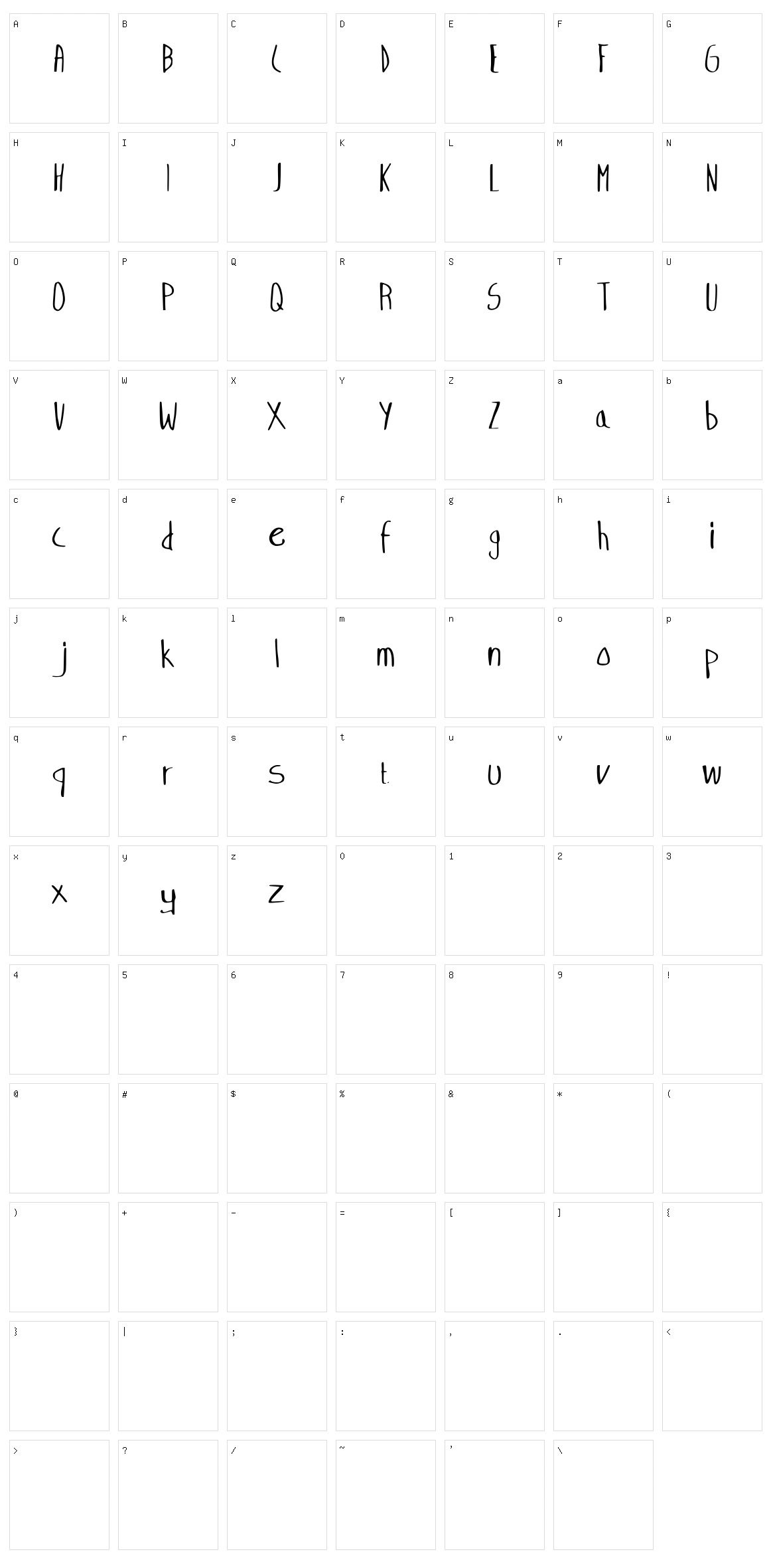 Freemind Character Set