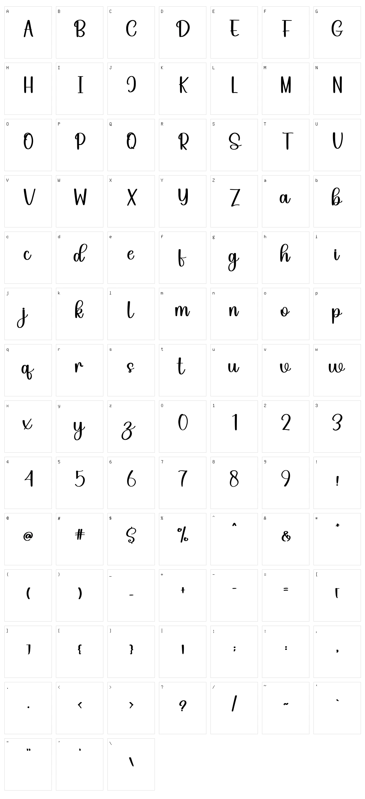 Friday Character Set