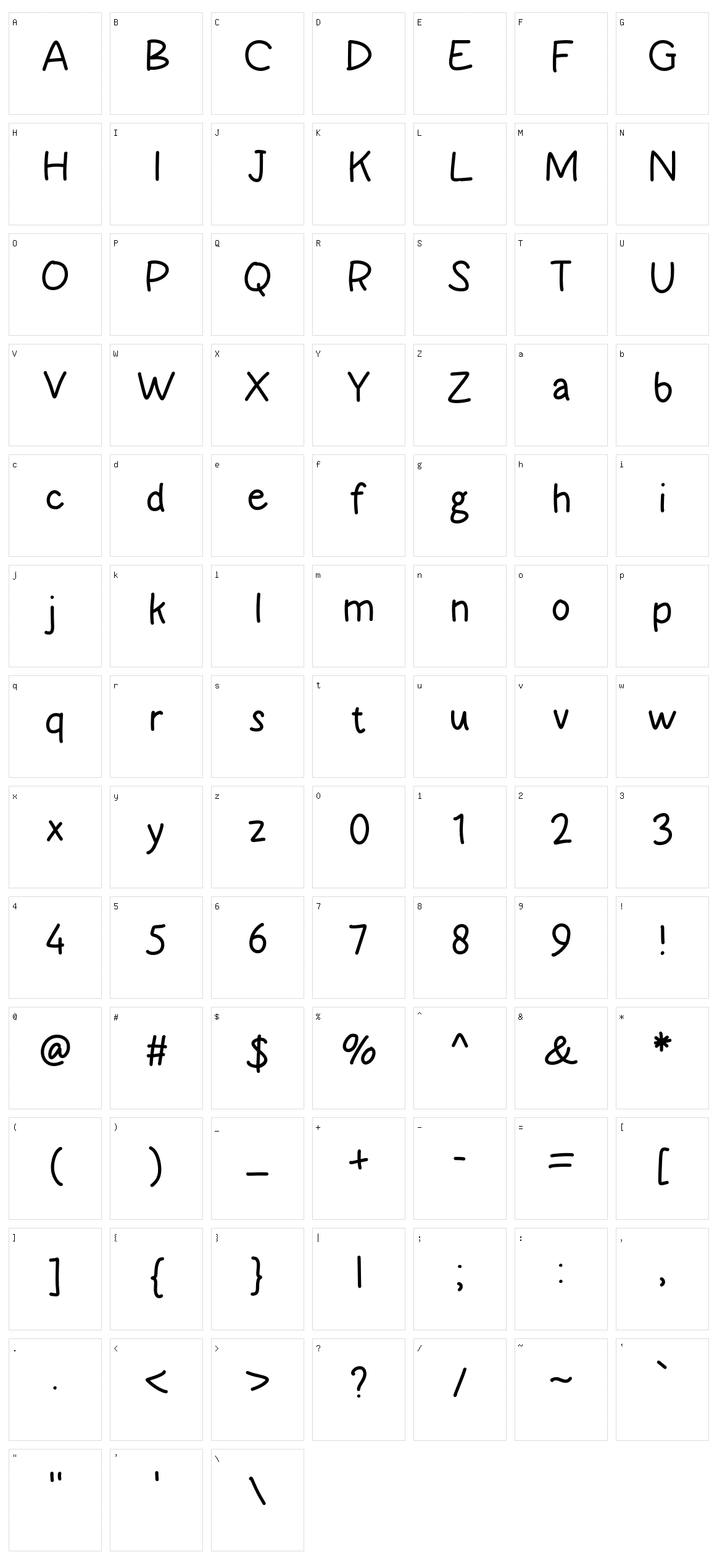Frugalis Character Set