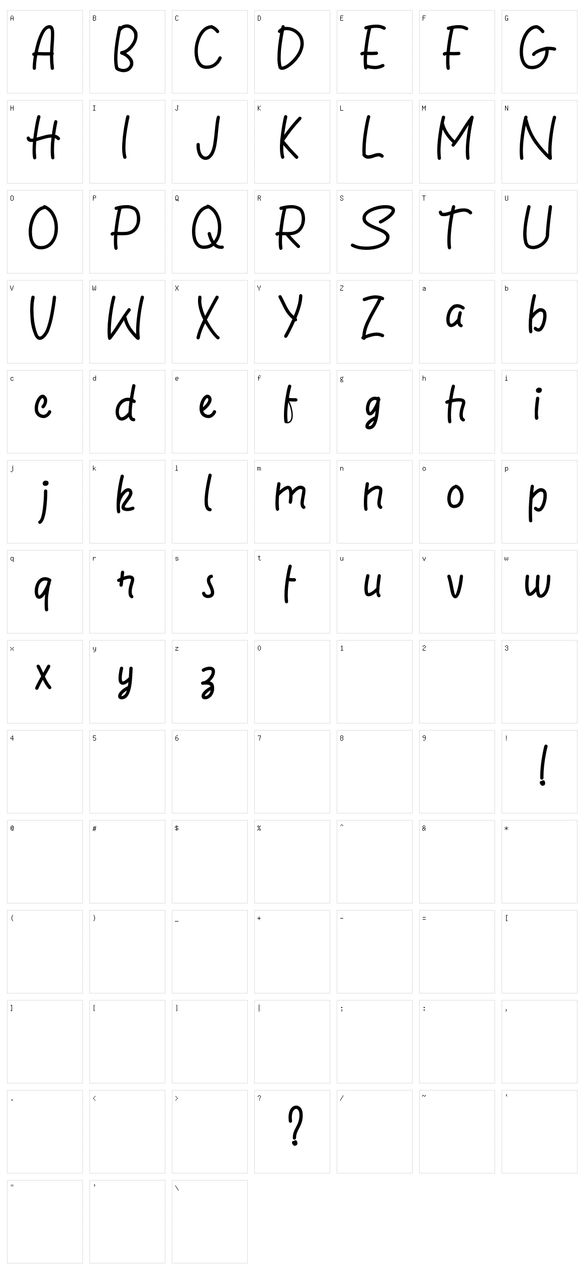Fruitel Character Set