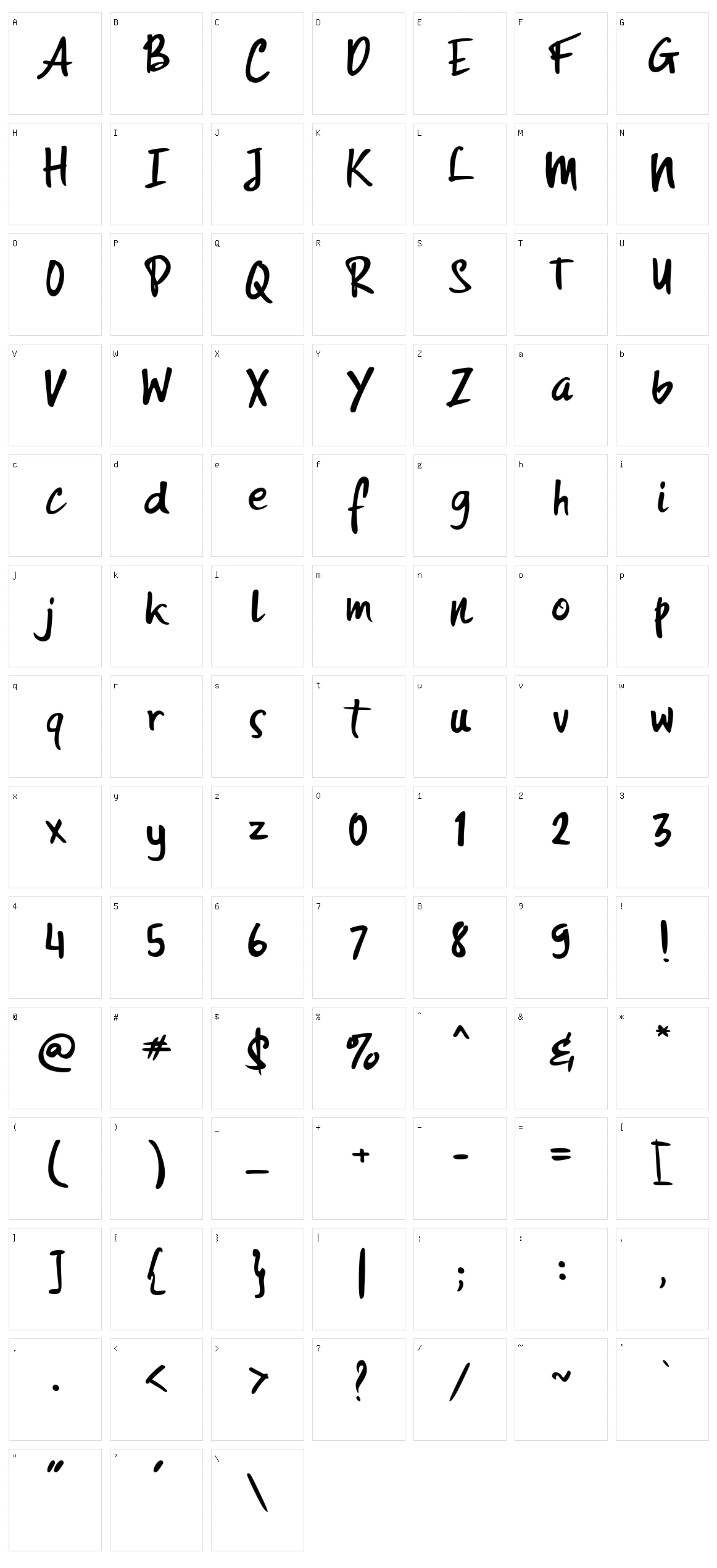 Fugia Character Set