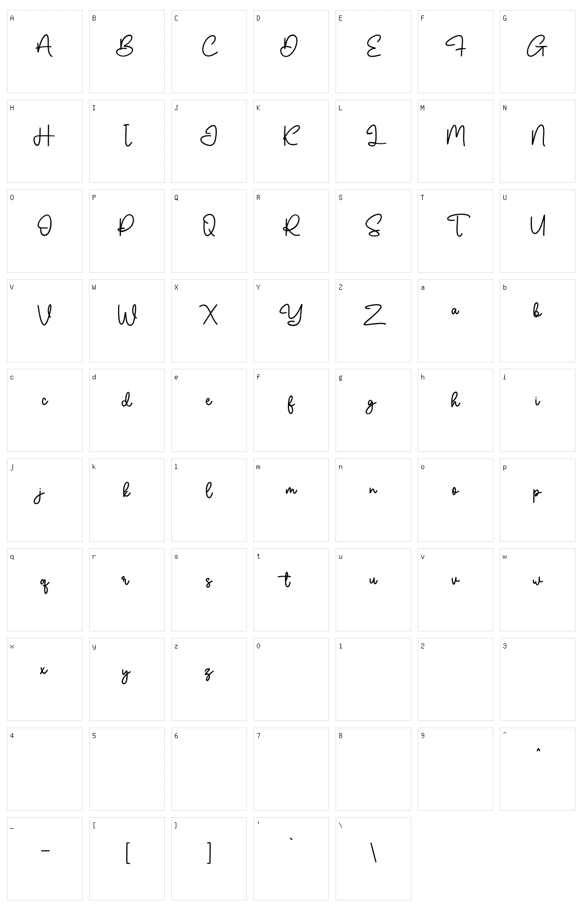 Fujinstall Character Set