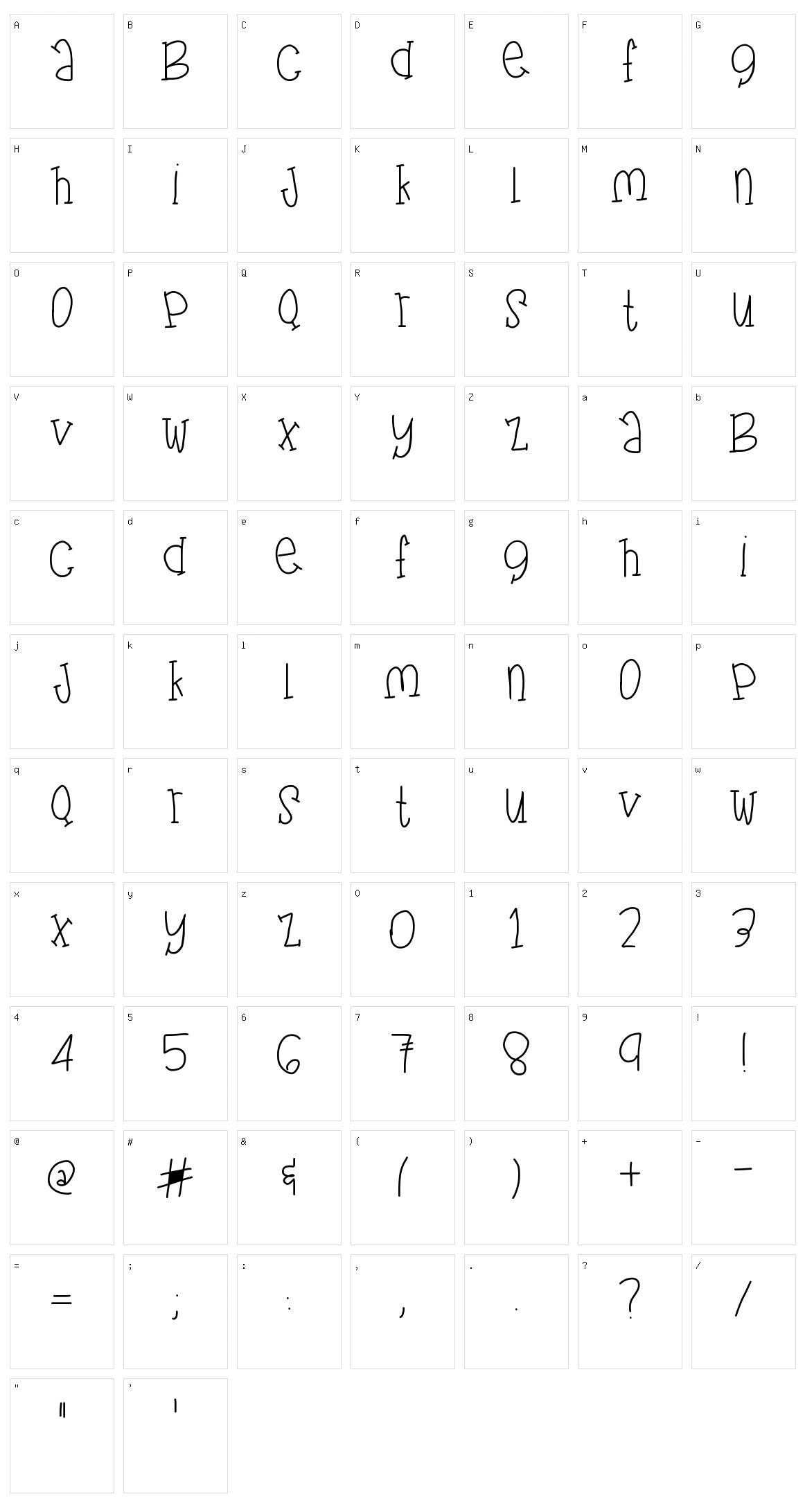 fun fragment Character Set