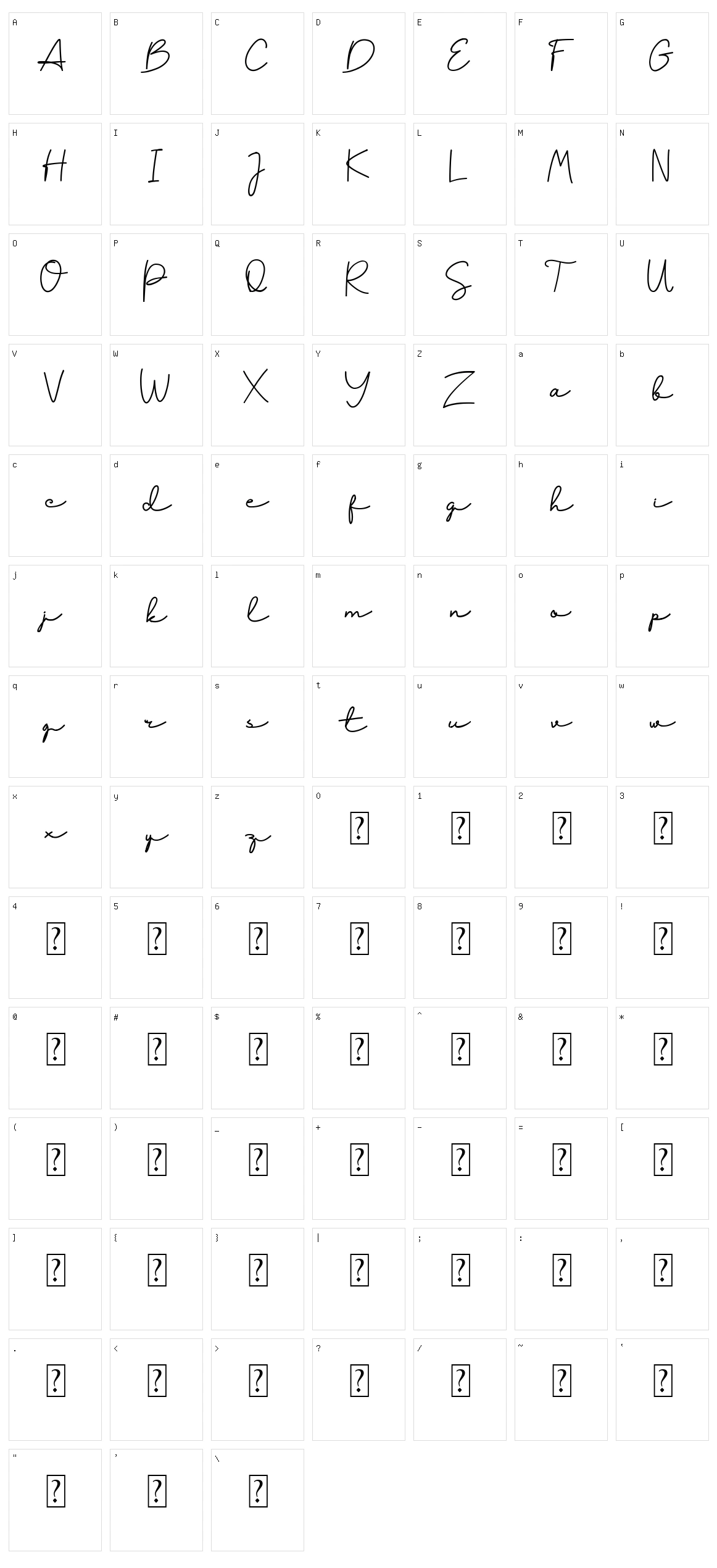 Fuzzybrand Character Set