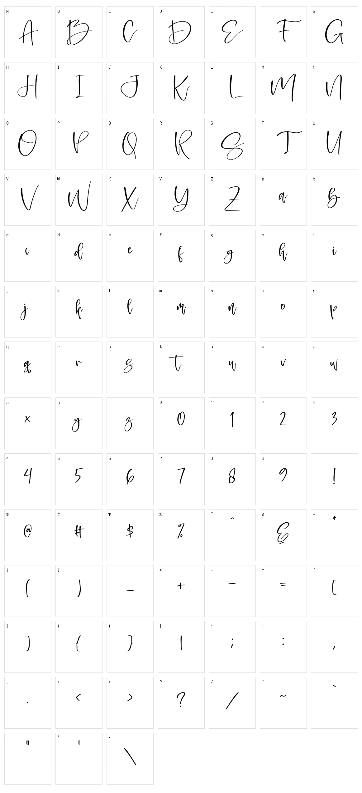 Gabriesta Character Set