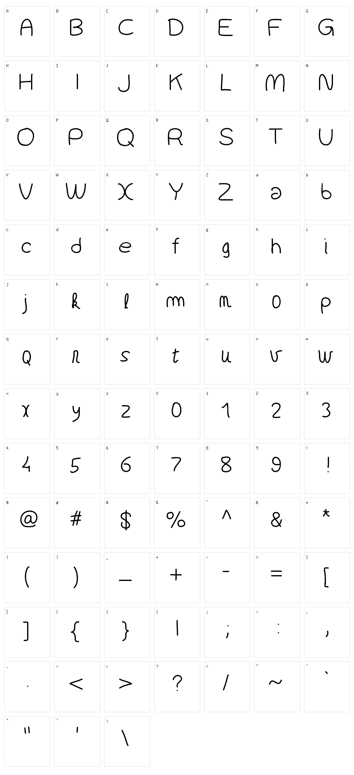 Gaelle Number 8 Character Set