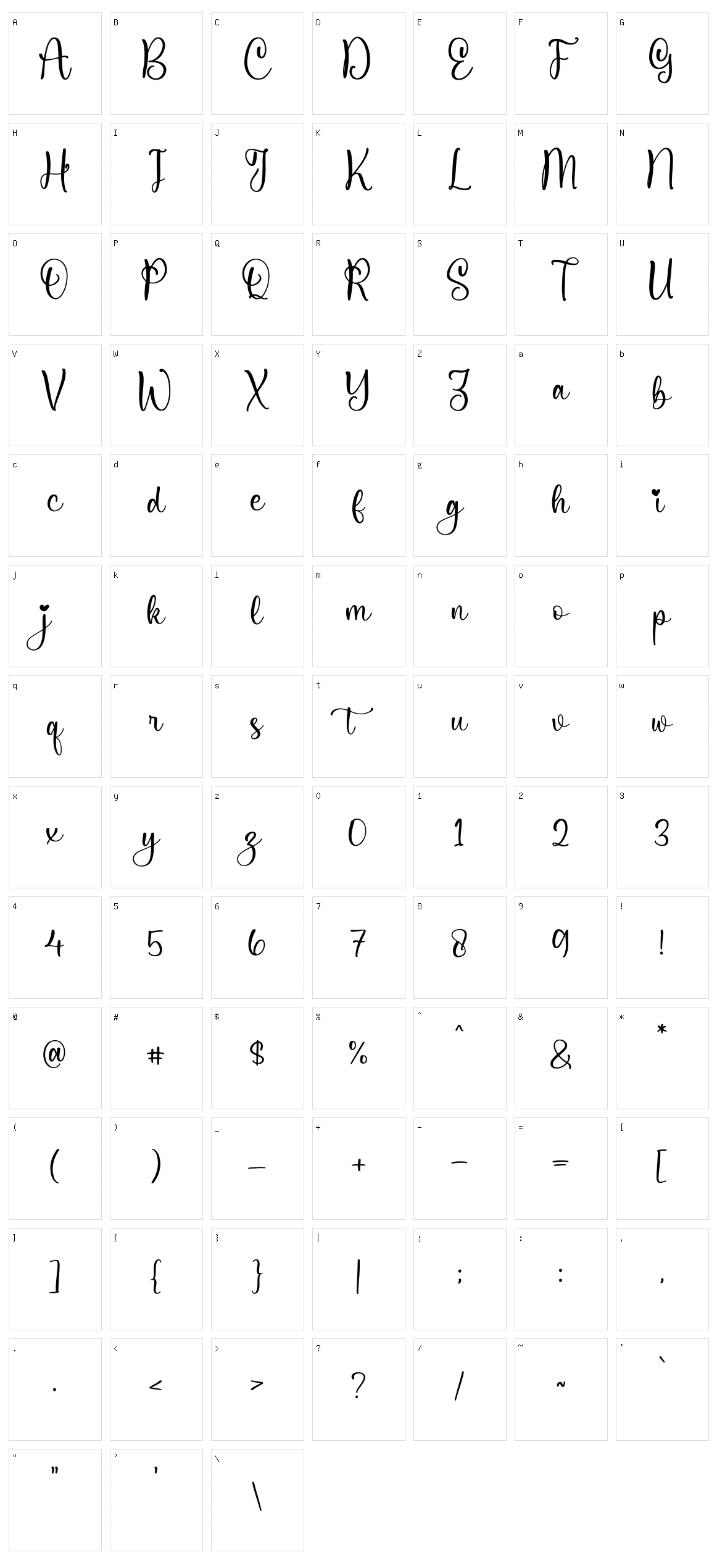 Gailesta Character Set
