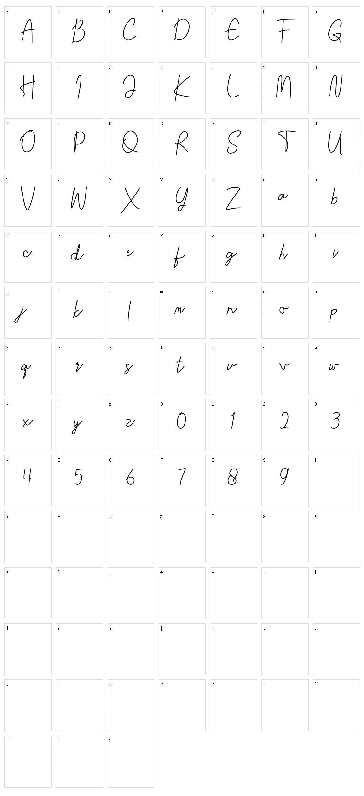 Galendra Character Set