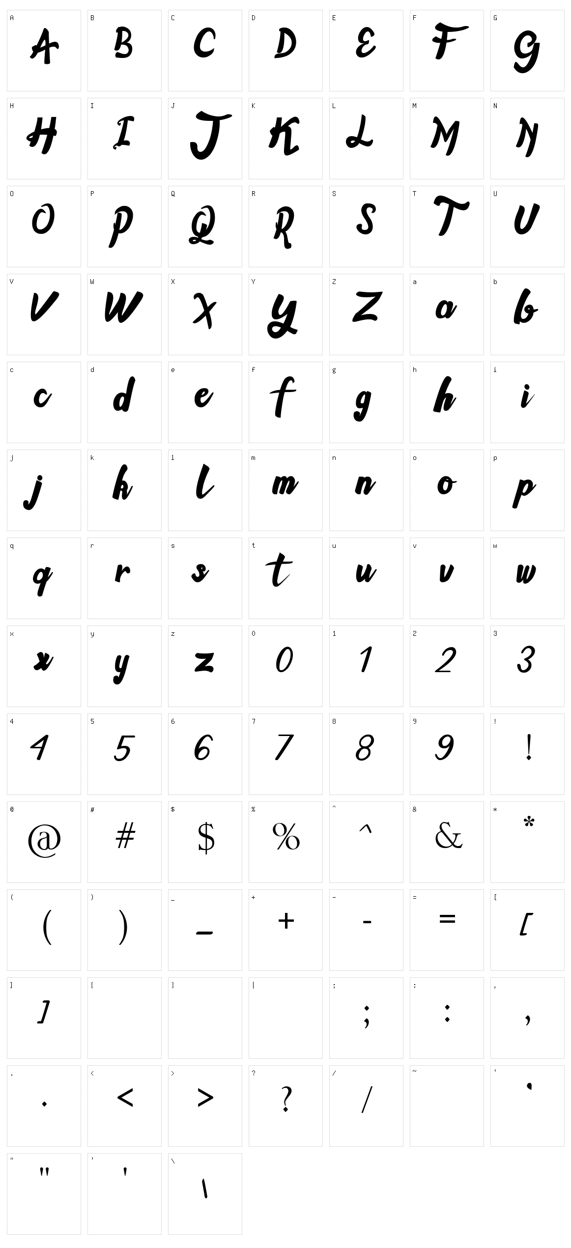 Gallant Character Set