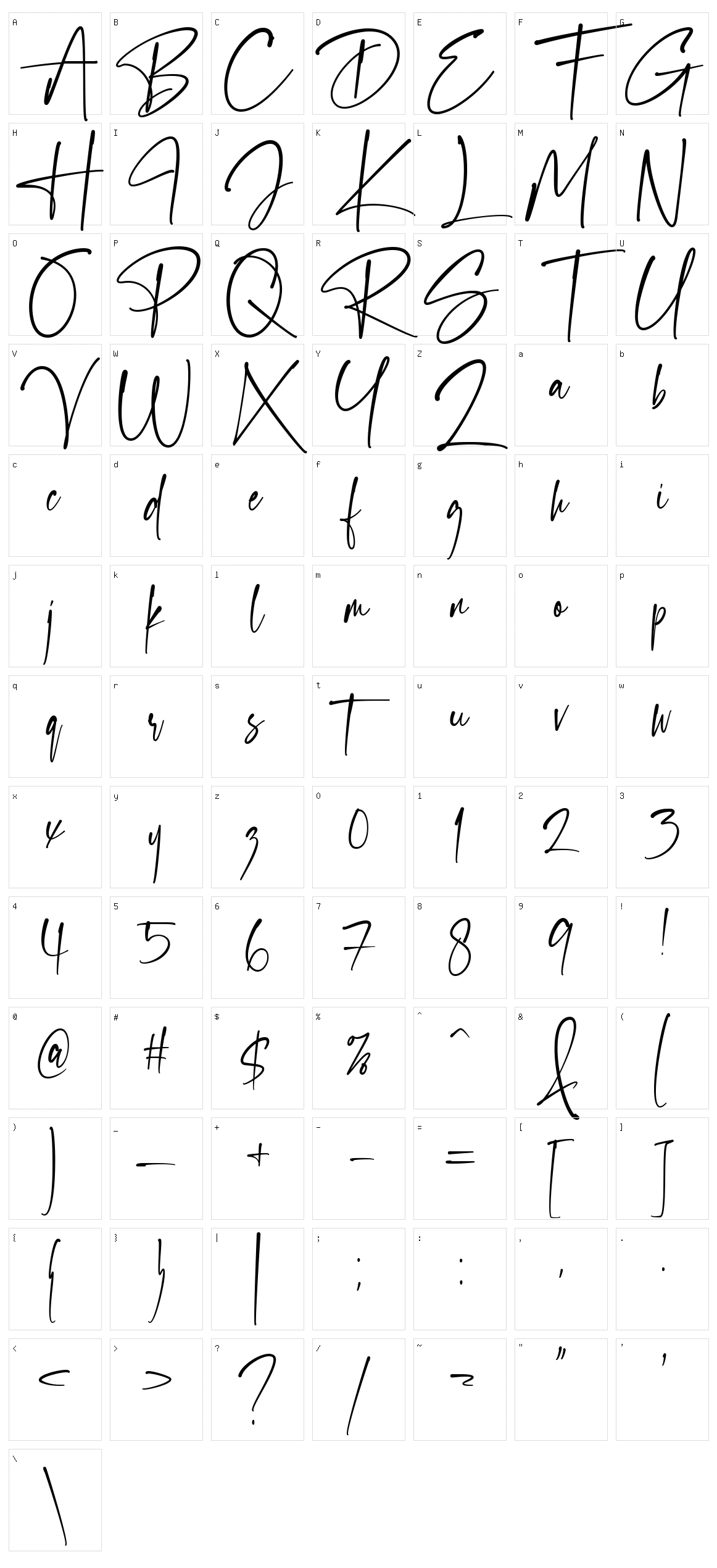 Gantelline Signature Character Set