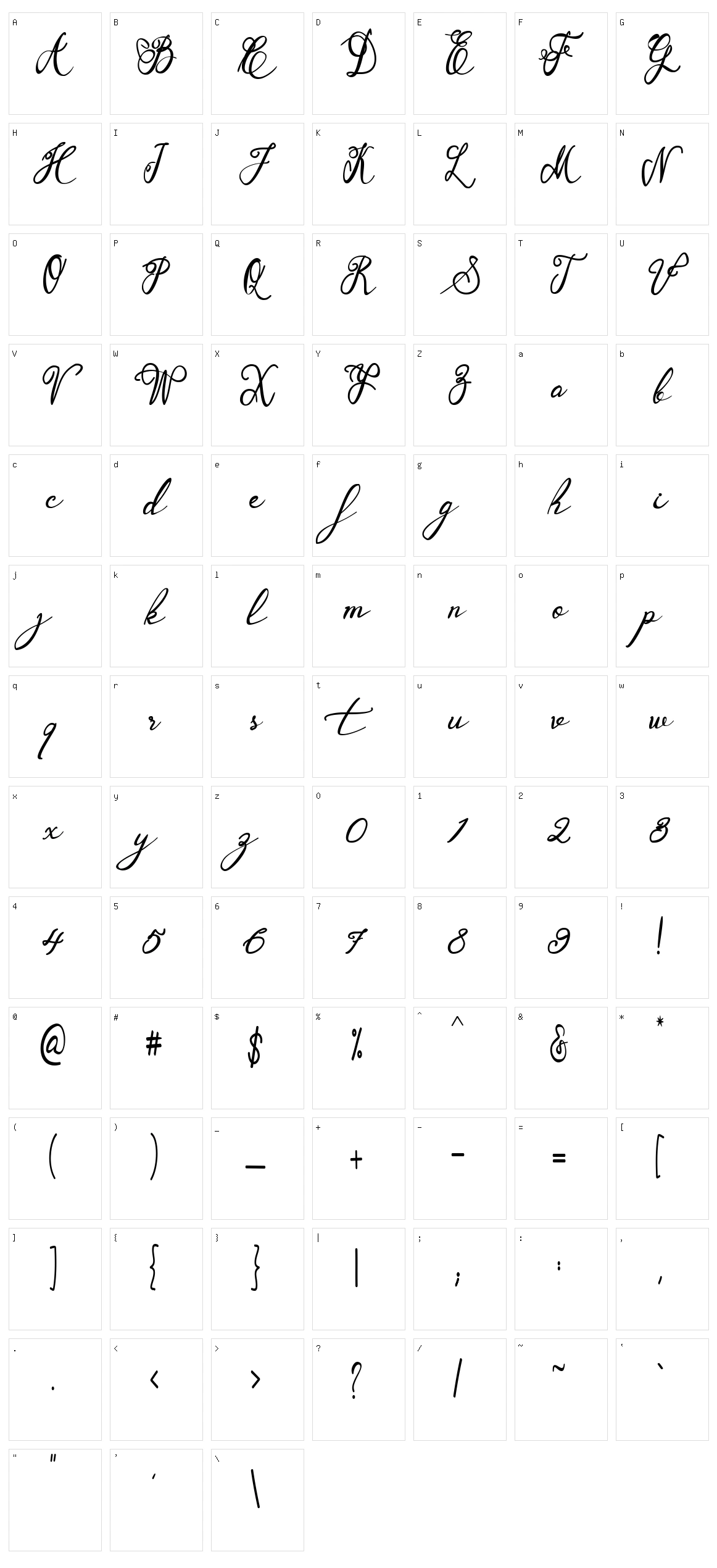 Garbera Character Set