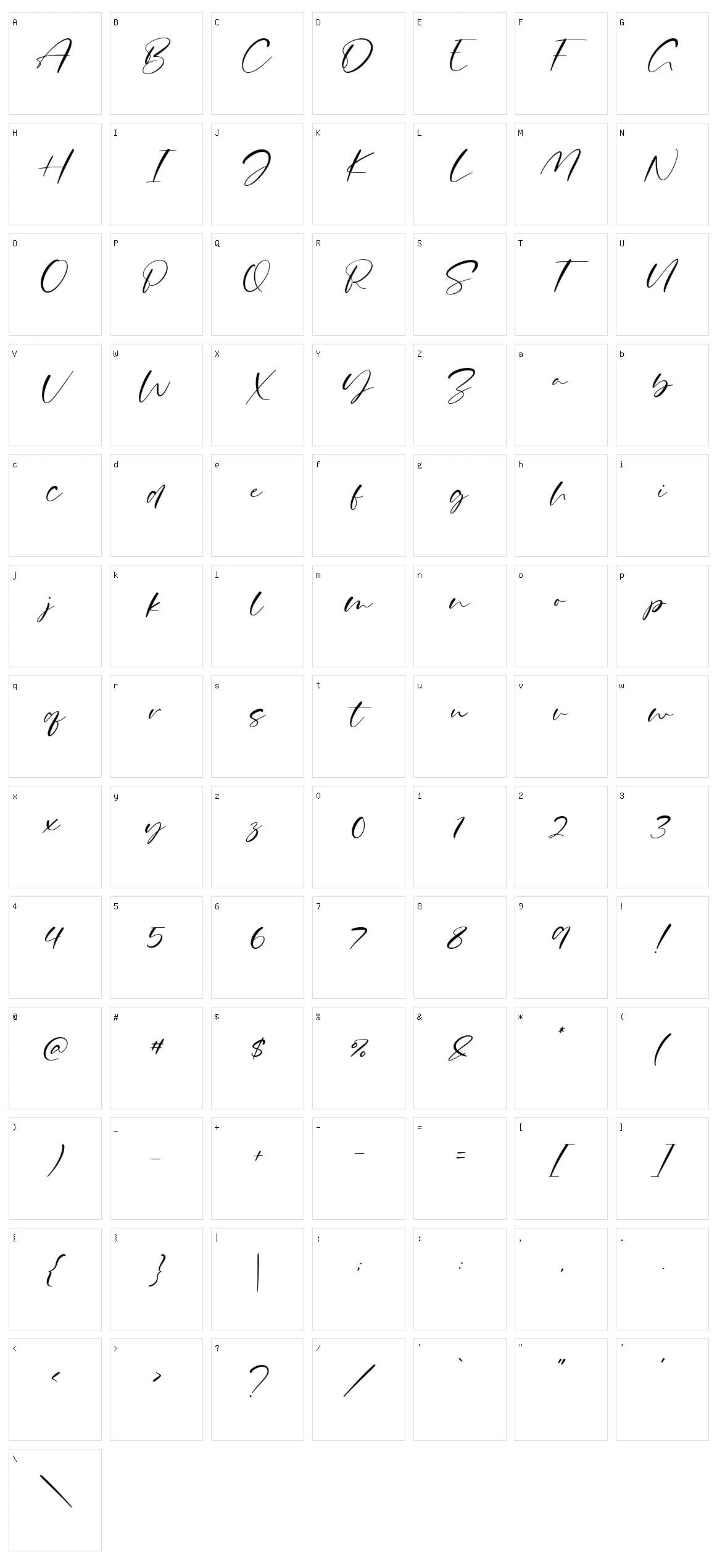 Gastonica Character Set
