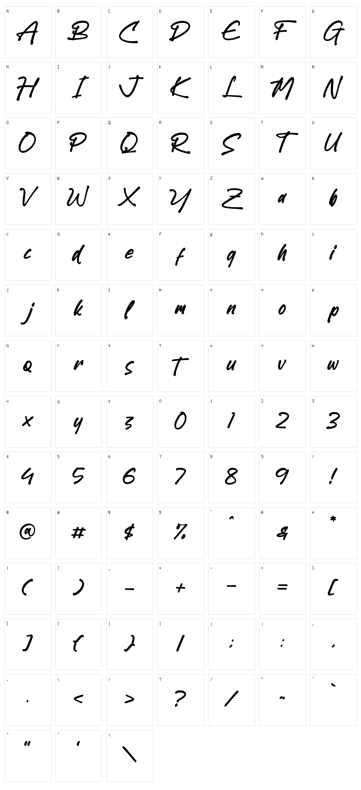 Gastony Signature Character Set