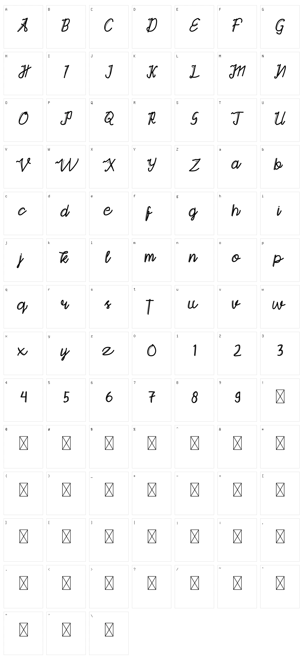 Gayatri Script Character Set