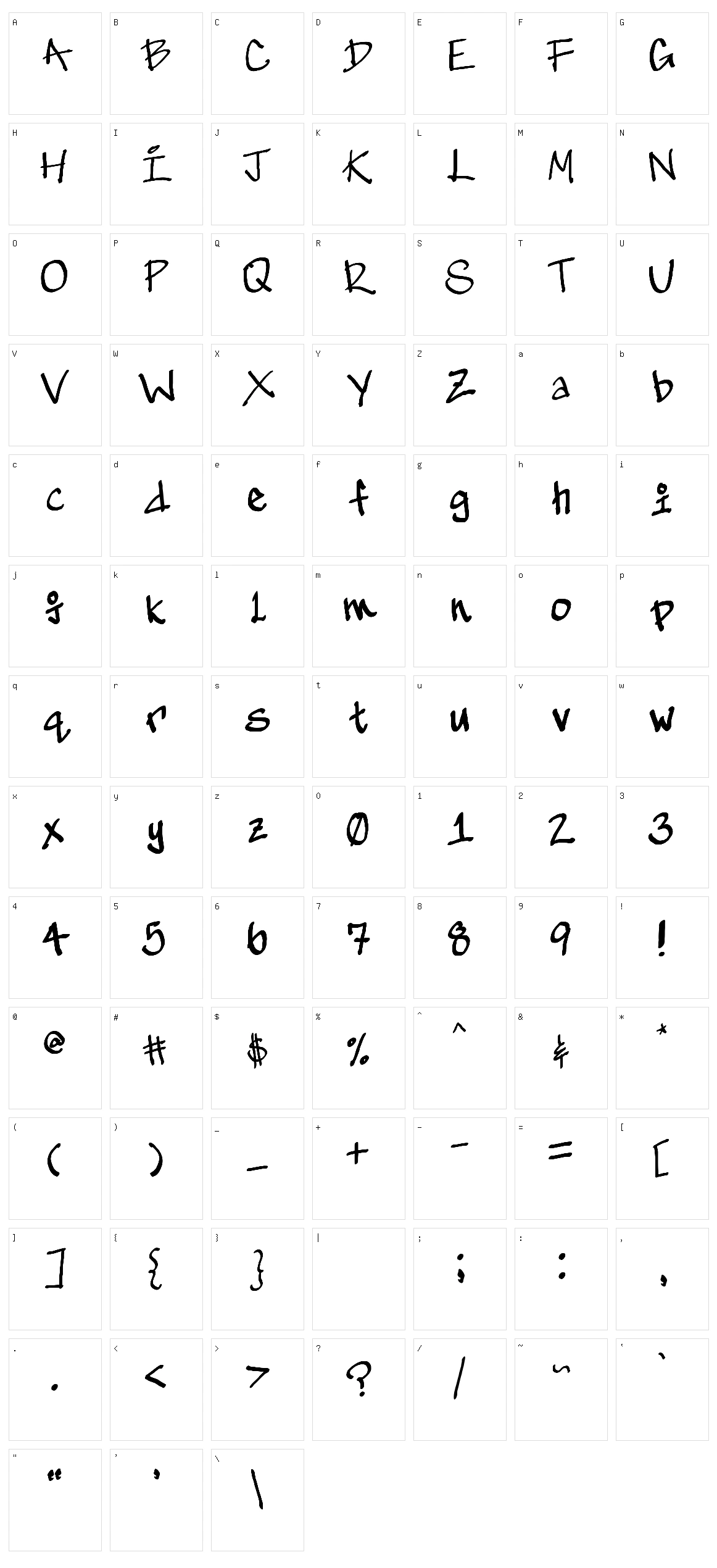 GeeKnee Character Set