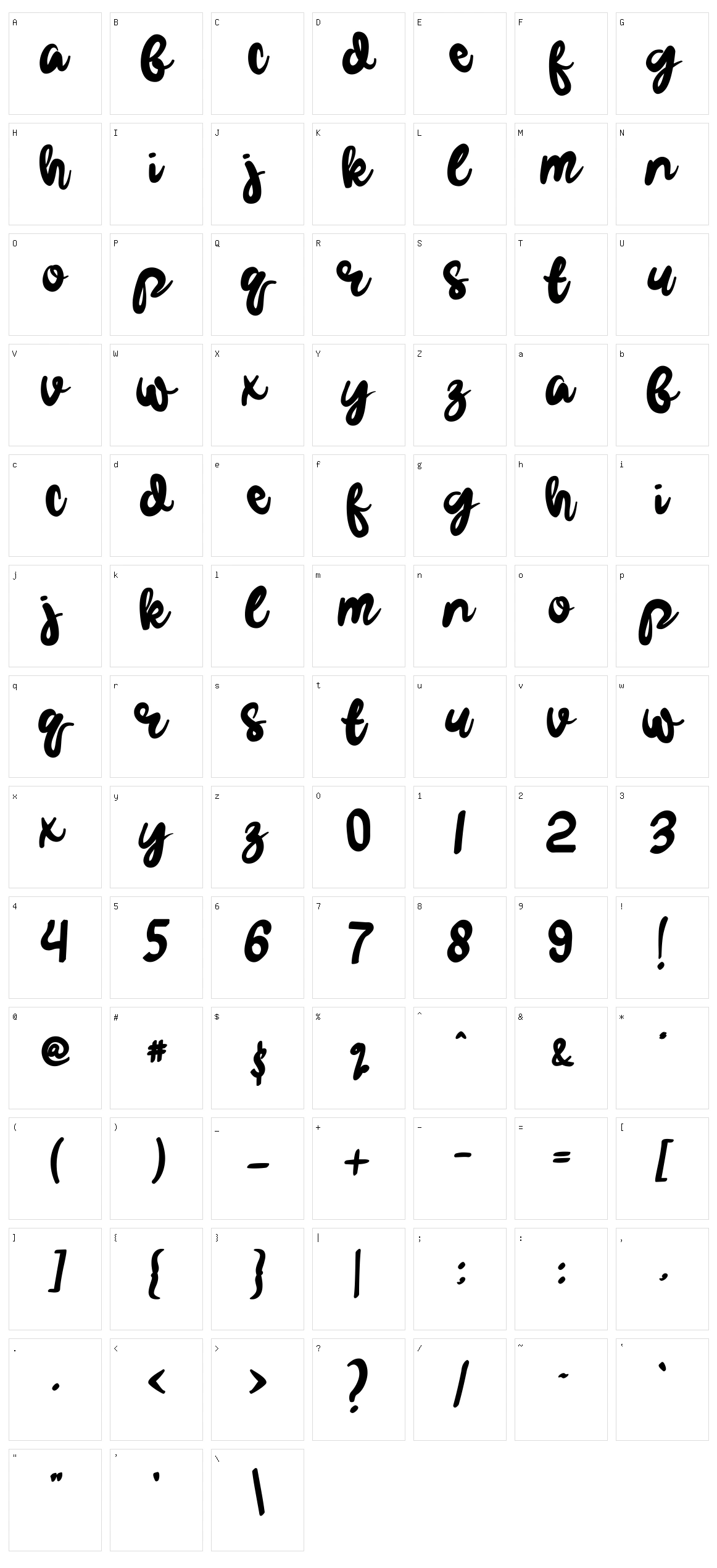 Gelowing Character Set