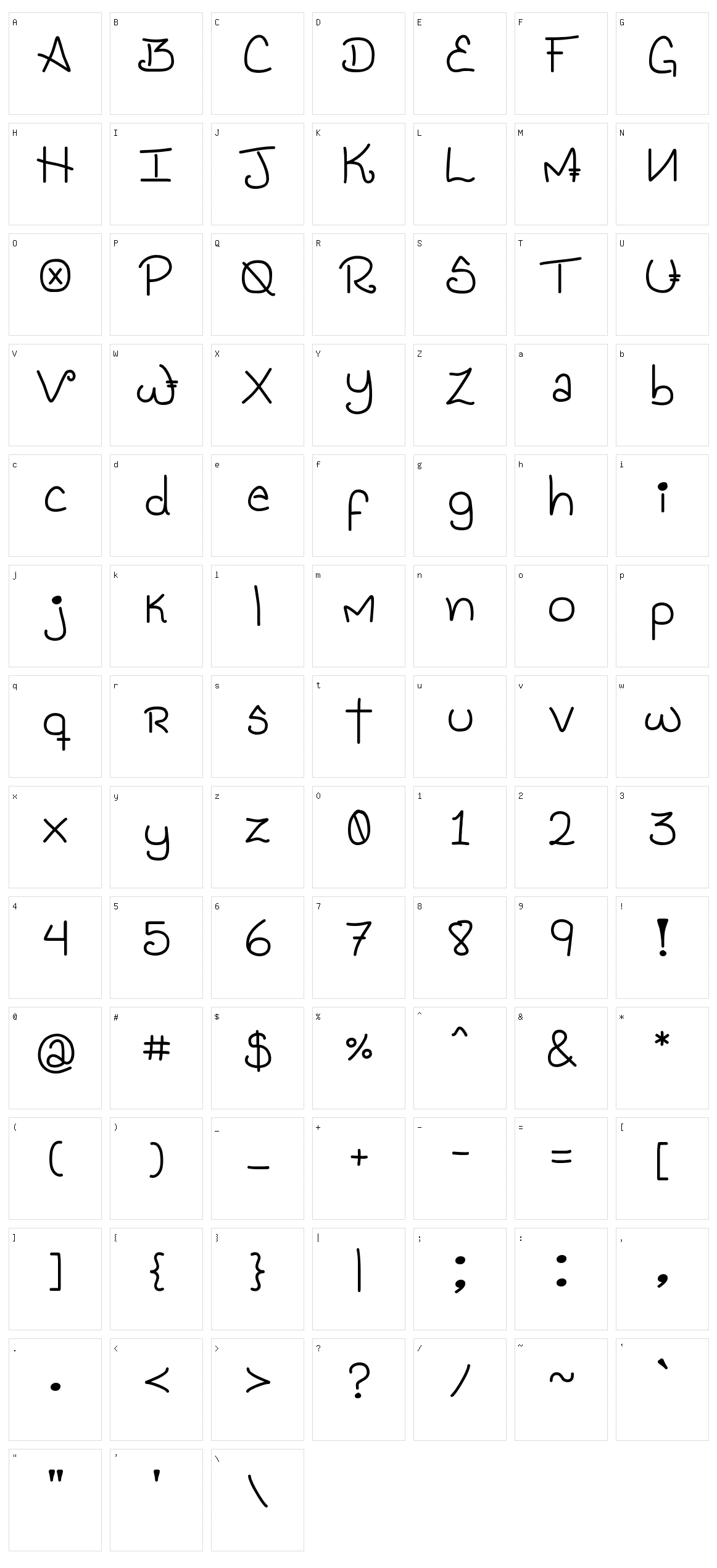 Genesis Handwriting Character Set