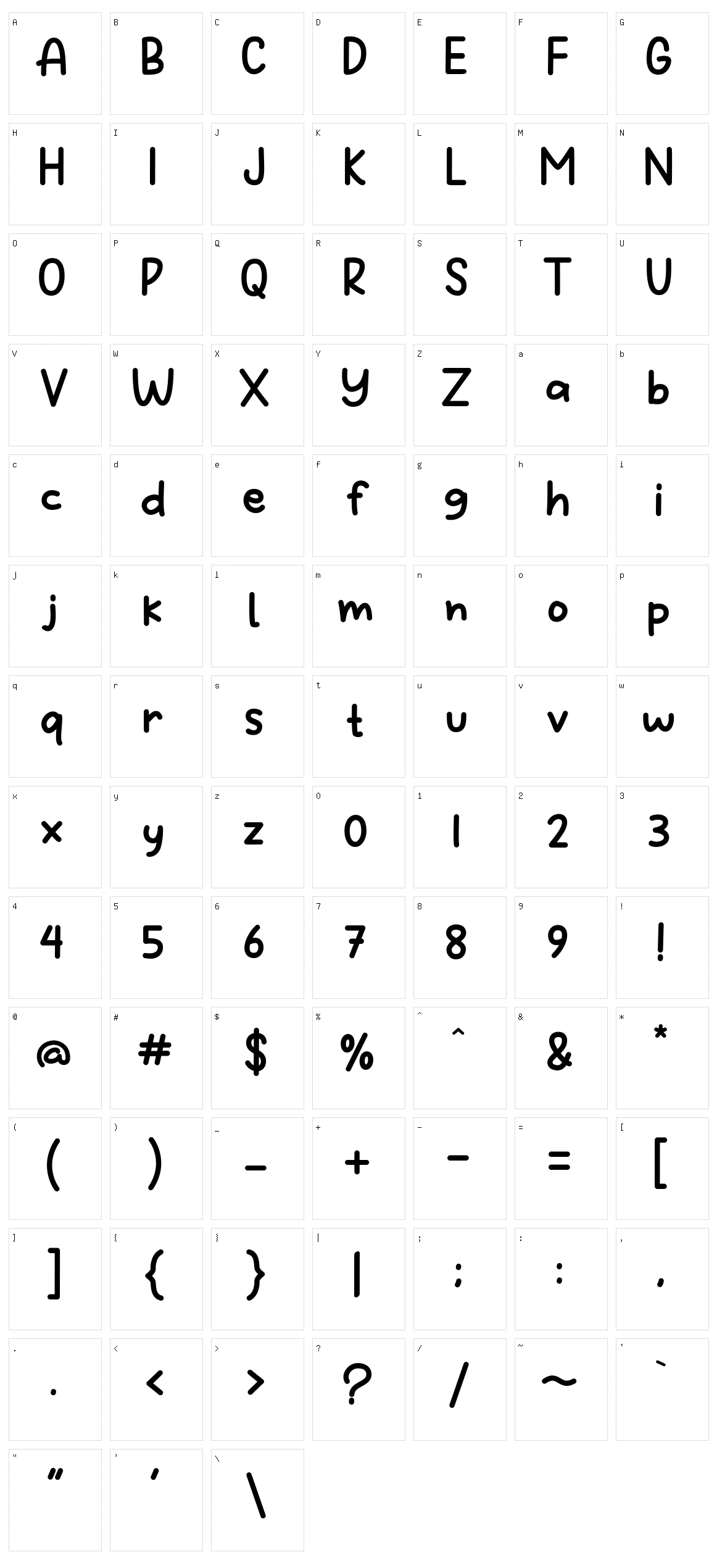 Gentle Remind Character Set