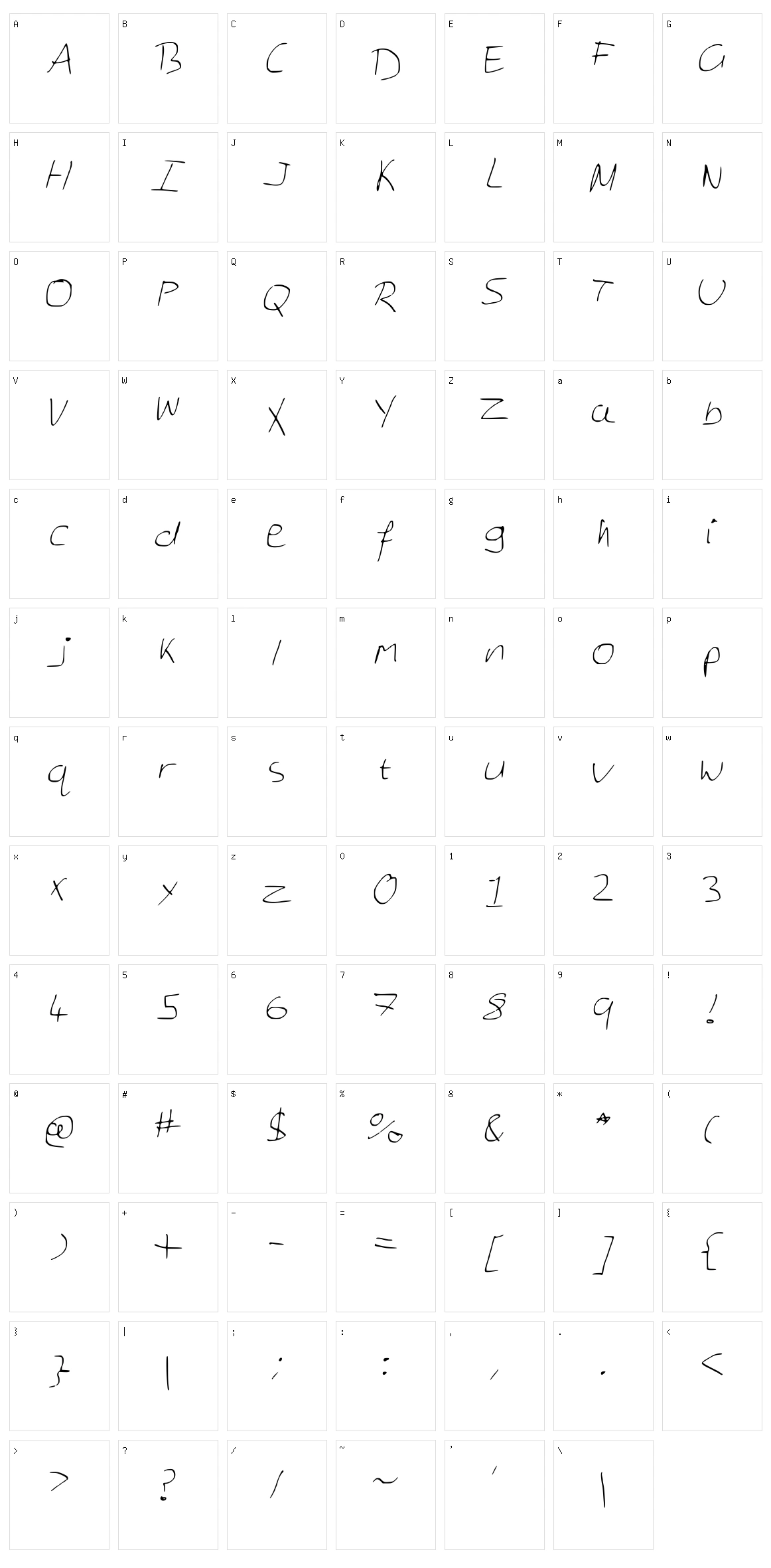 Georges Notes Character Set