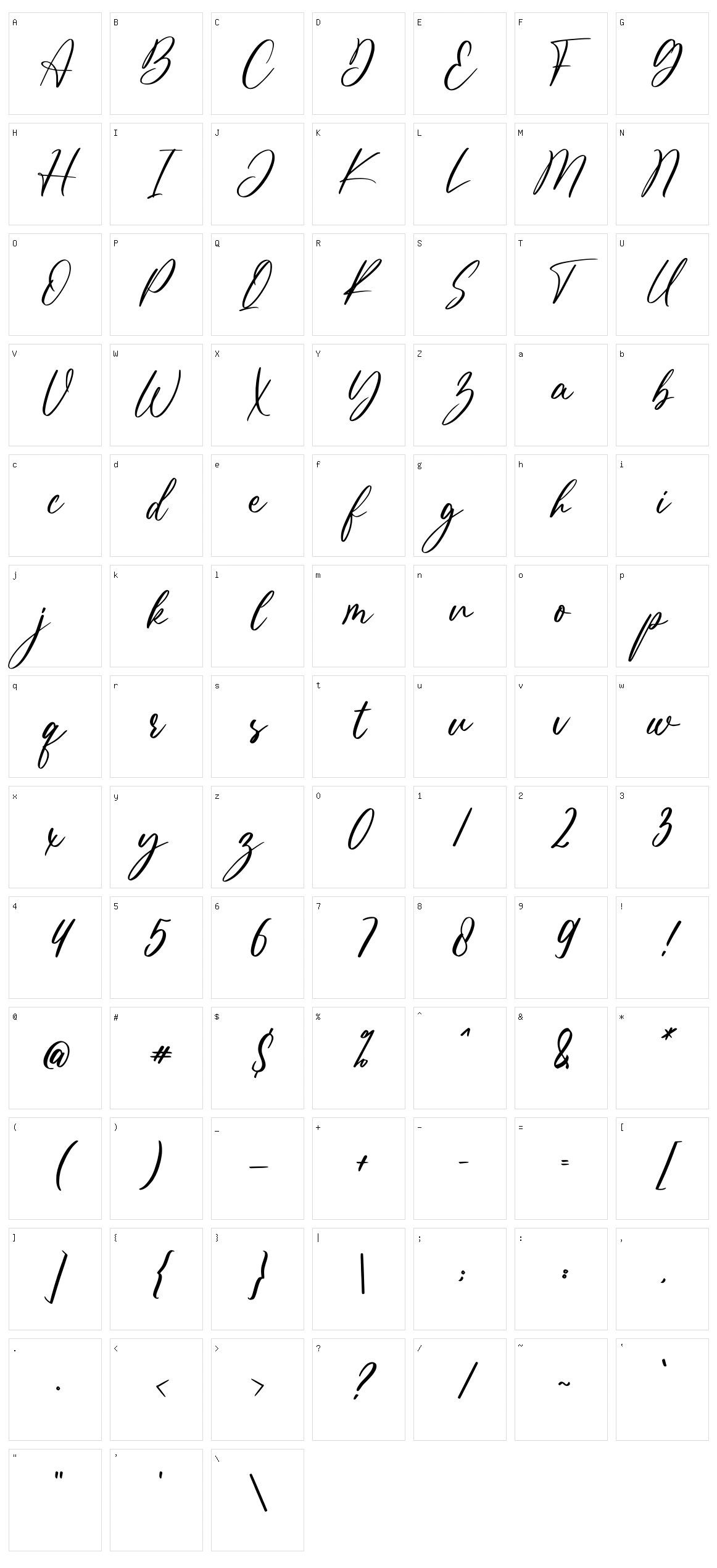 Geraldine Character Set