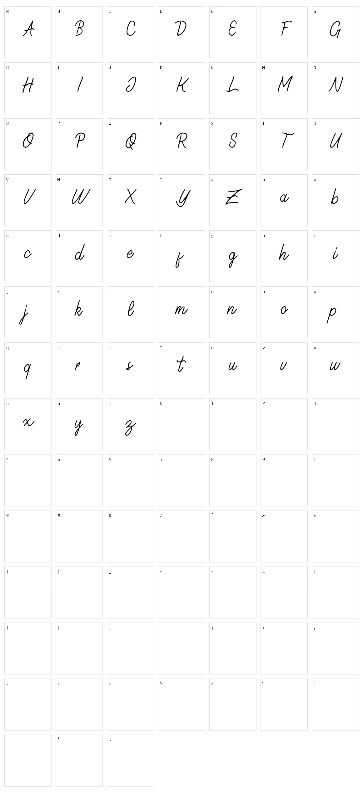 Geralia Character Set
