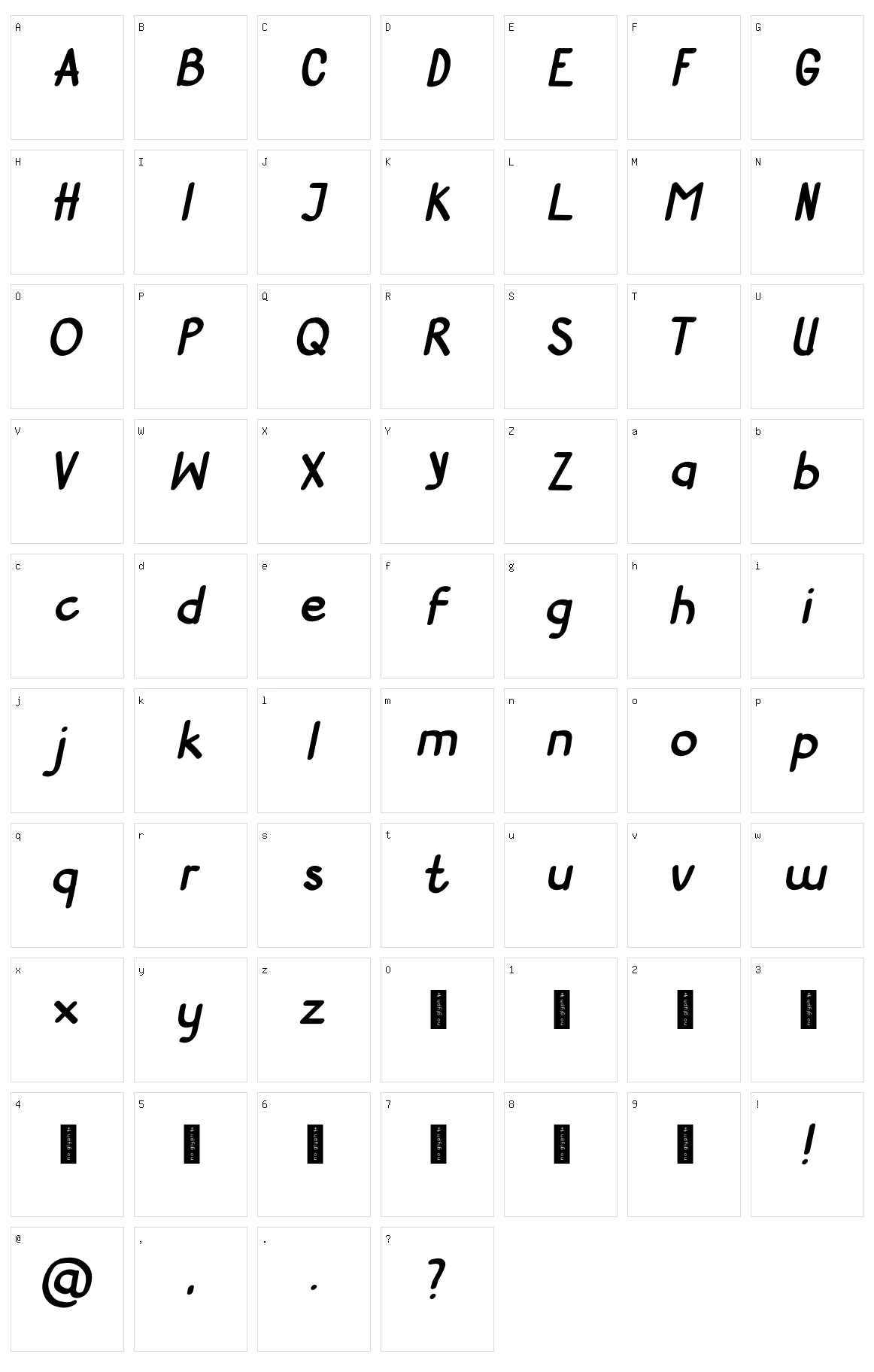 Get Lucky Neue Character Set