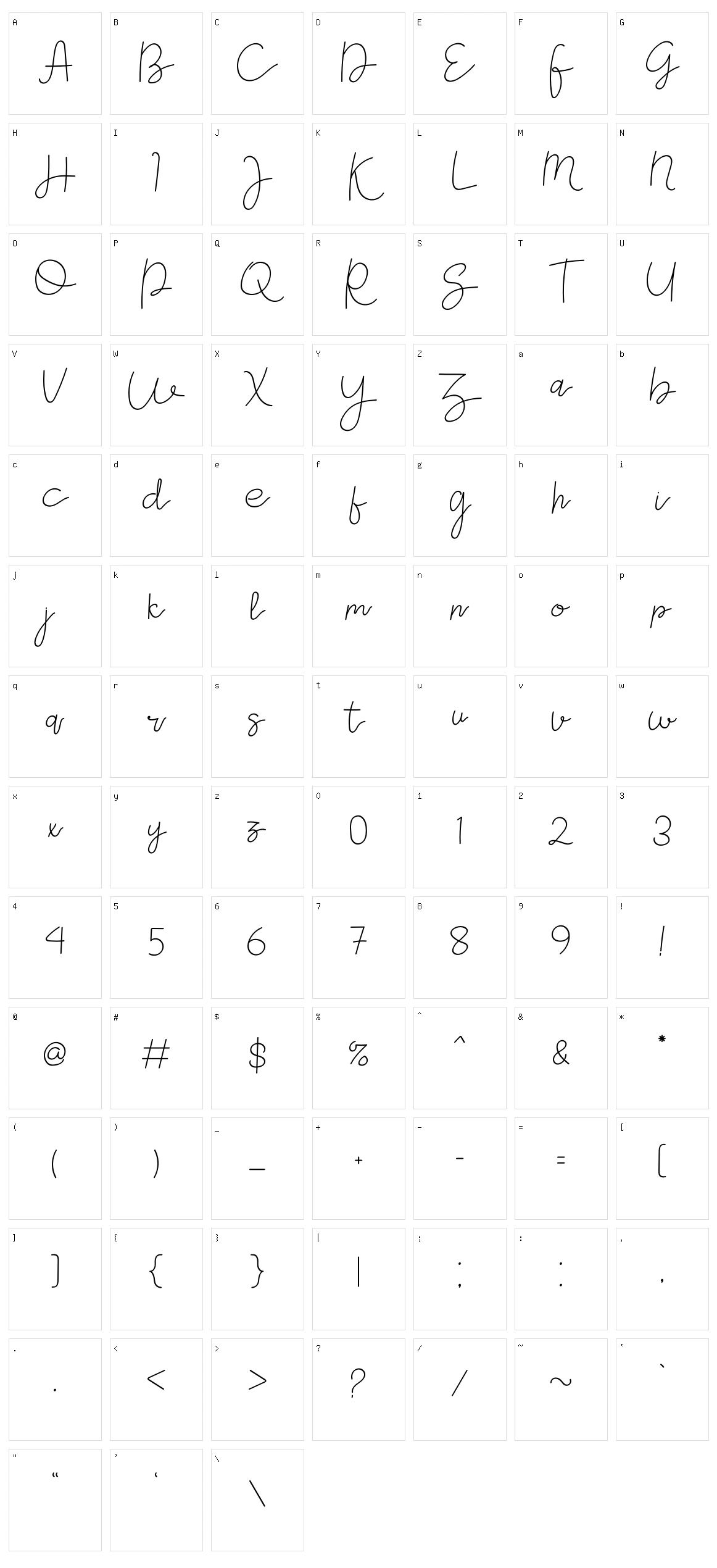 Gevano Character Set