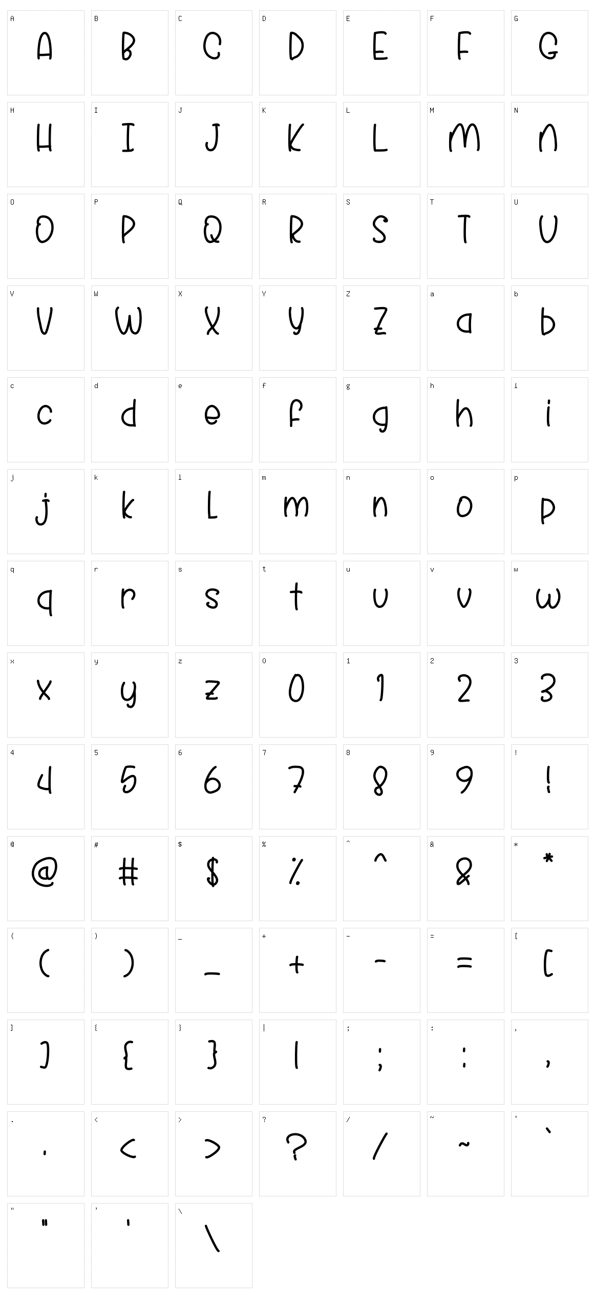 Ghemma Character Set