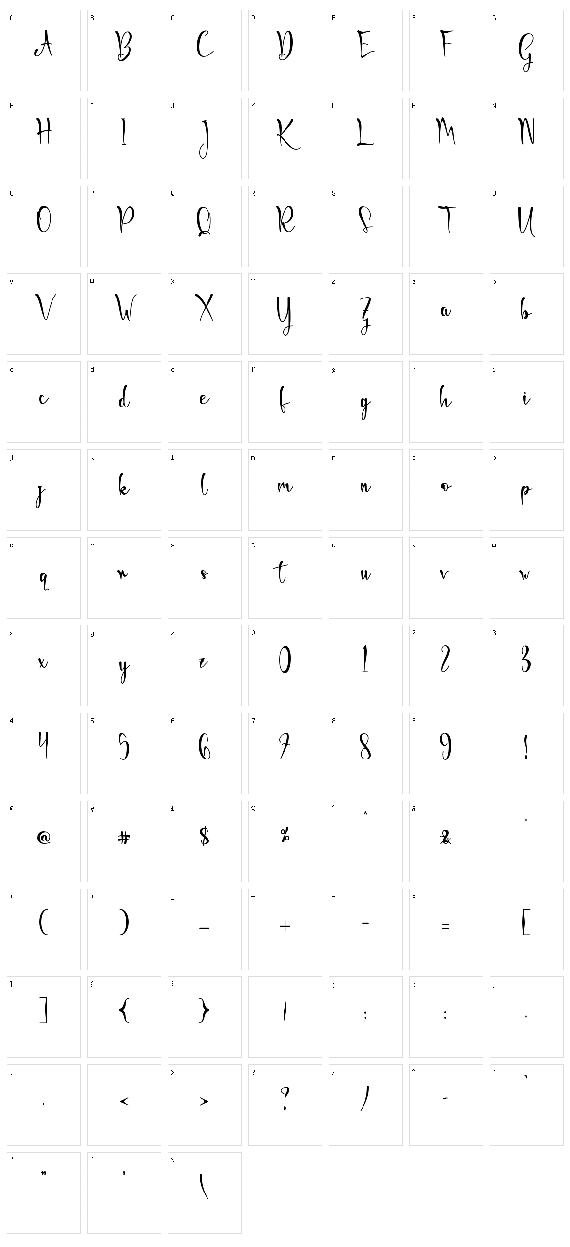 Ghilby Character Set