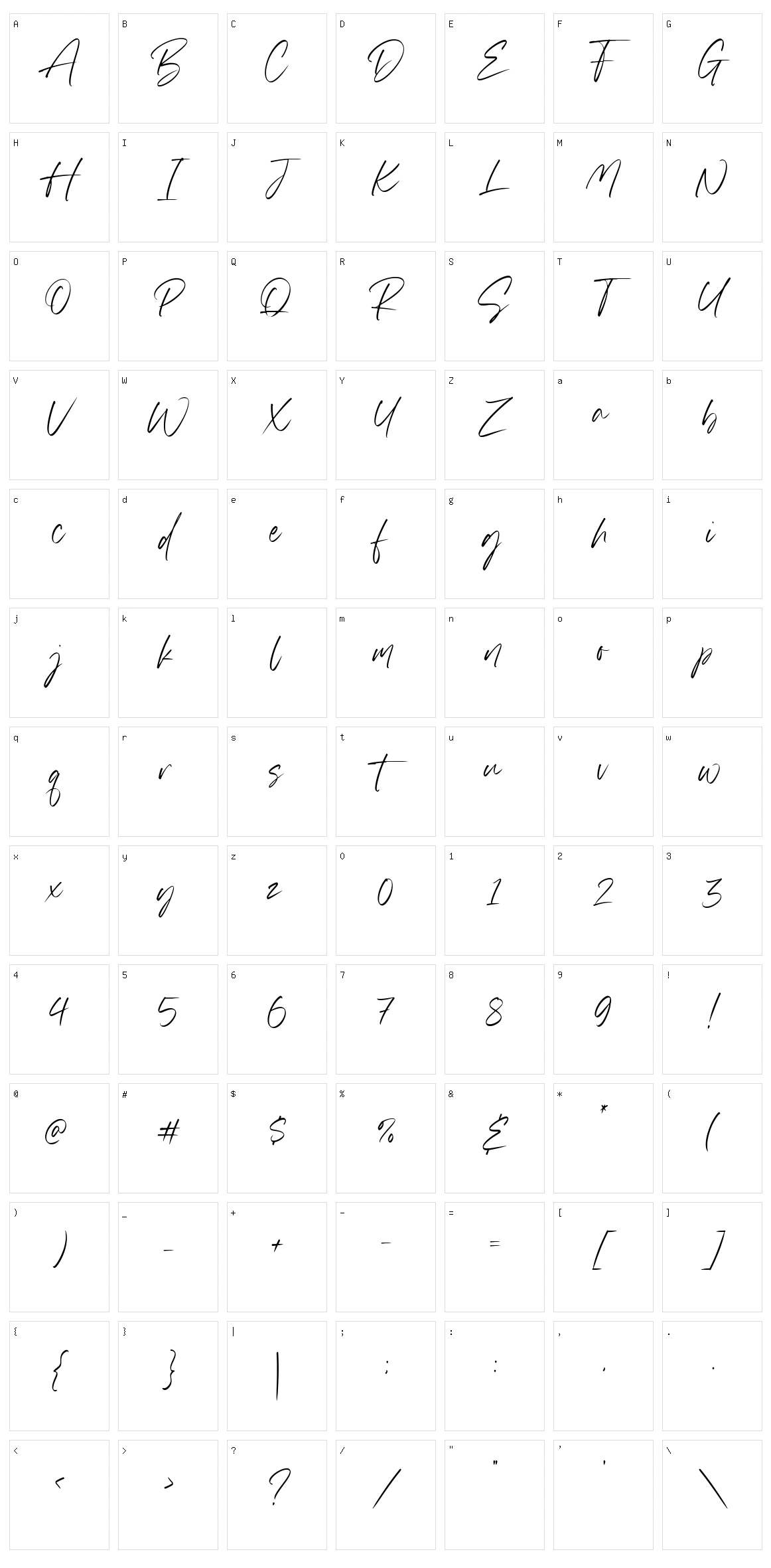 Ghostink Character Set