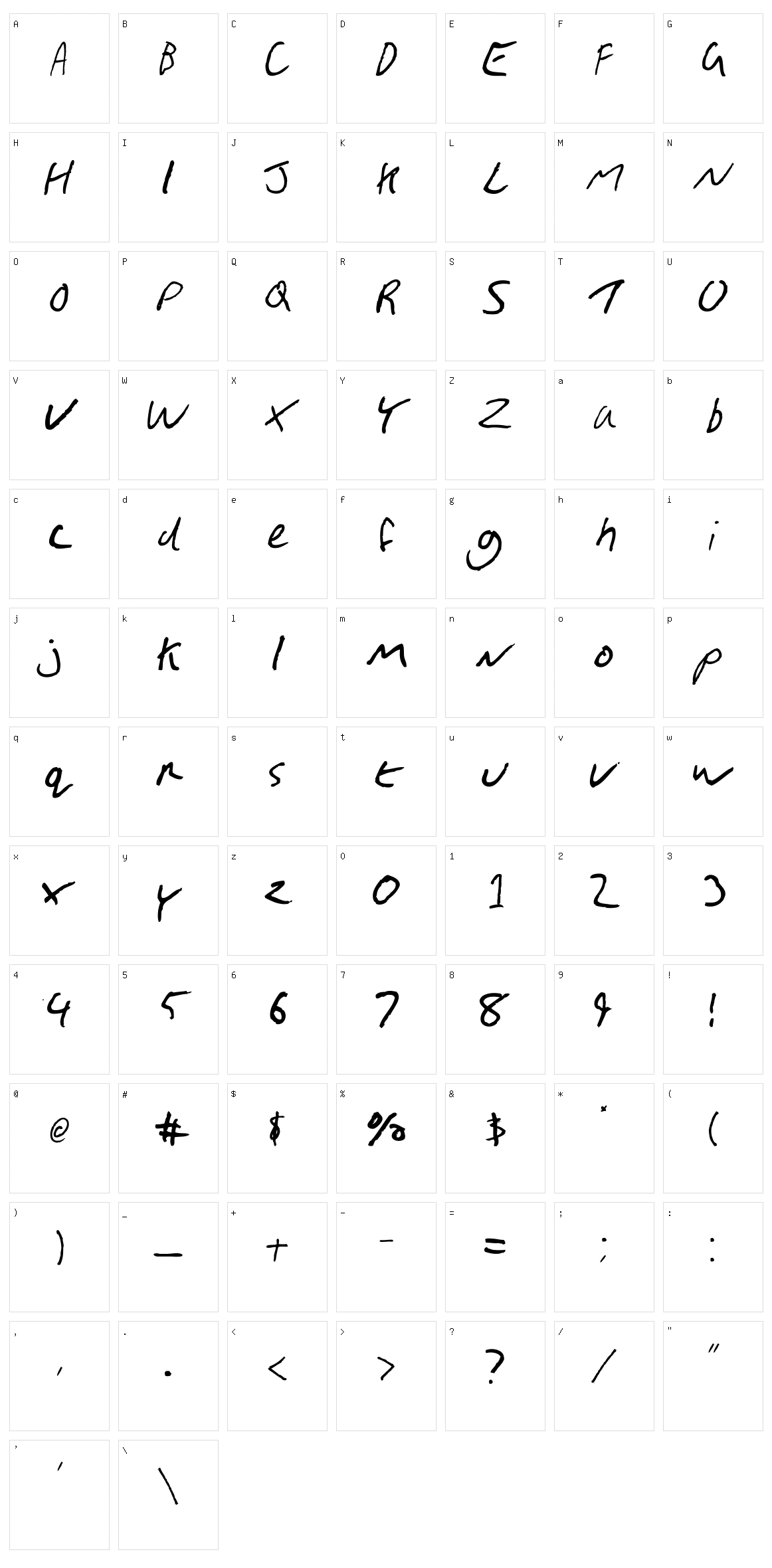Gimp Scribble Character Set