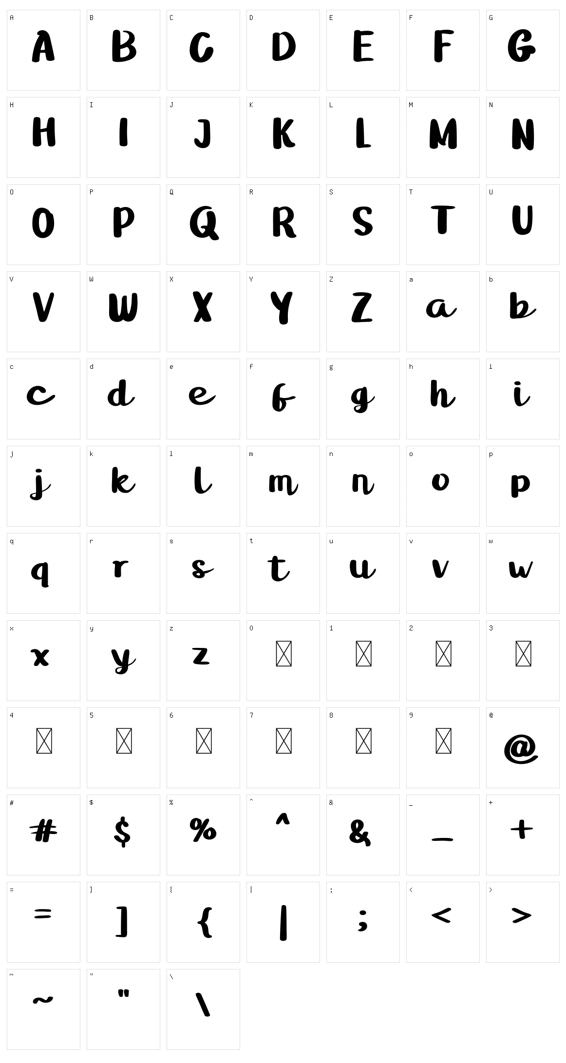 Gineva Character Set