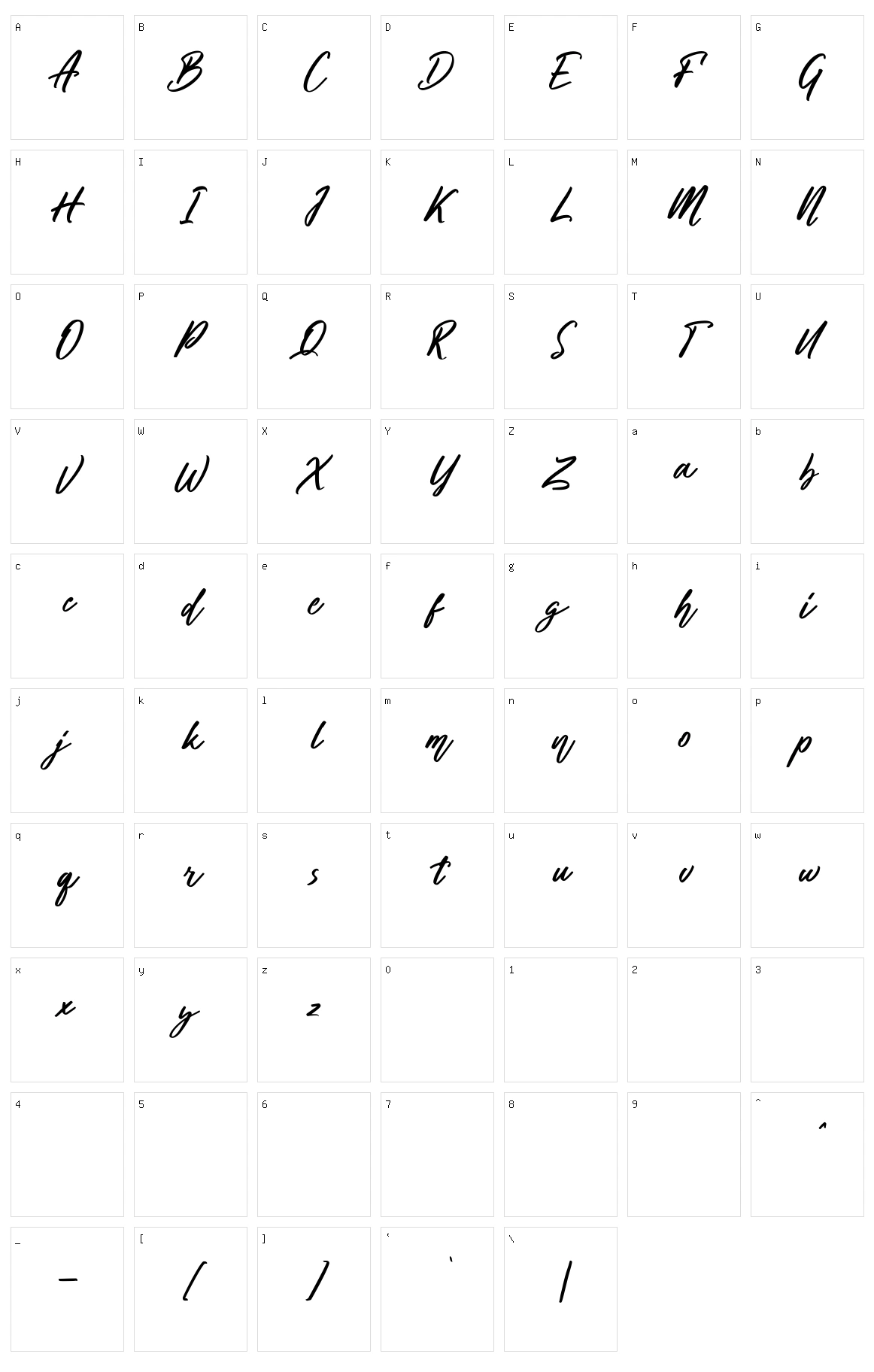 Ginloops Character Set