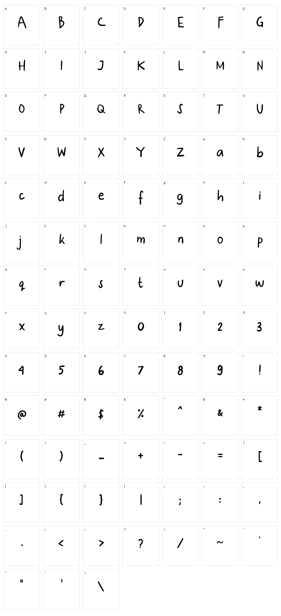 Ginthul Character Set