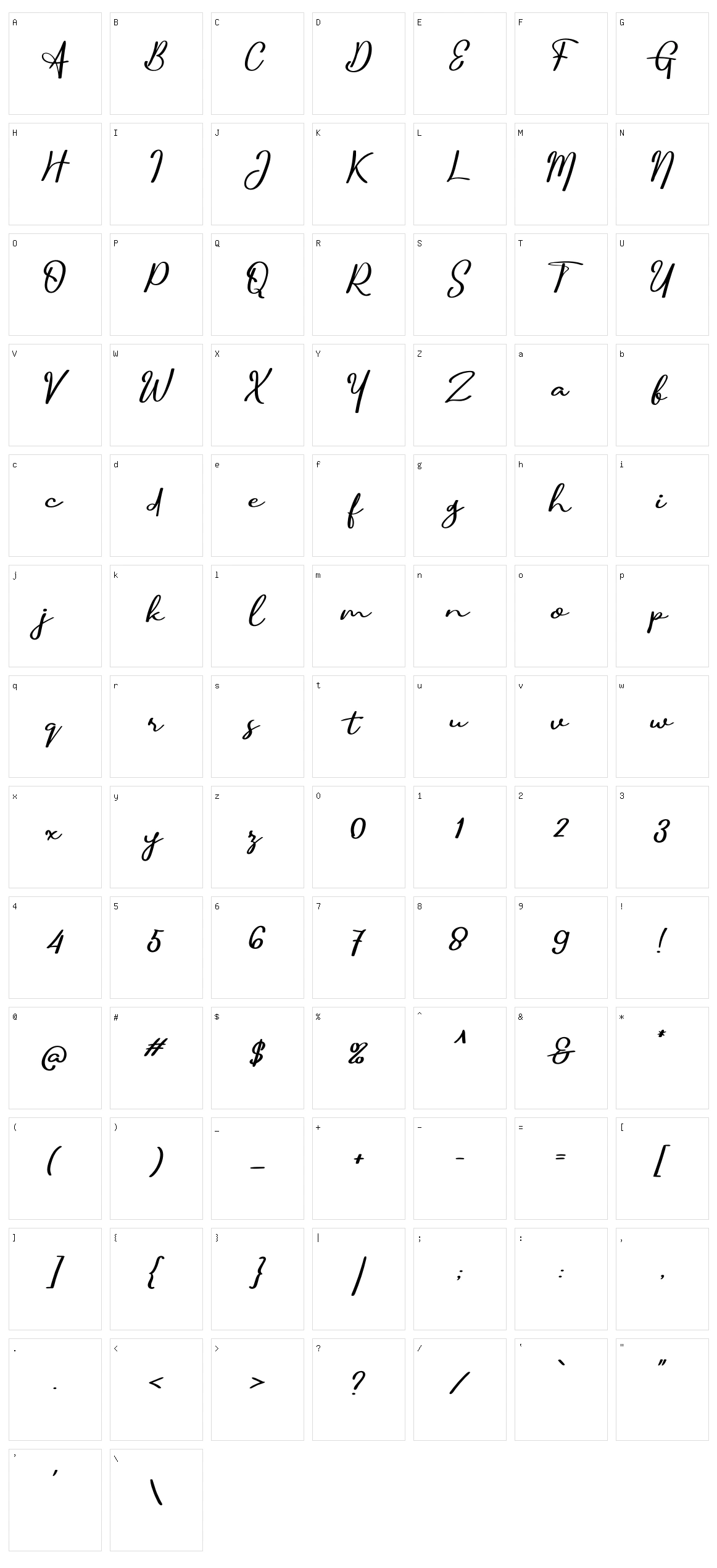 Giovani Character Set