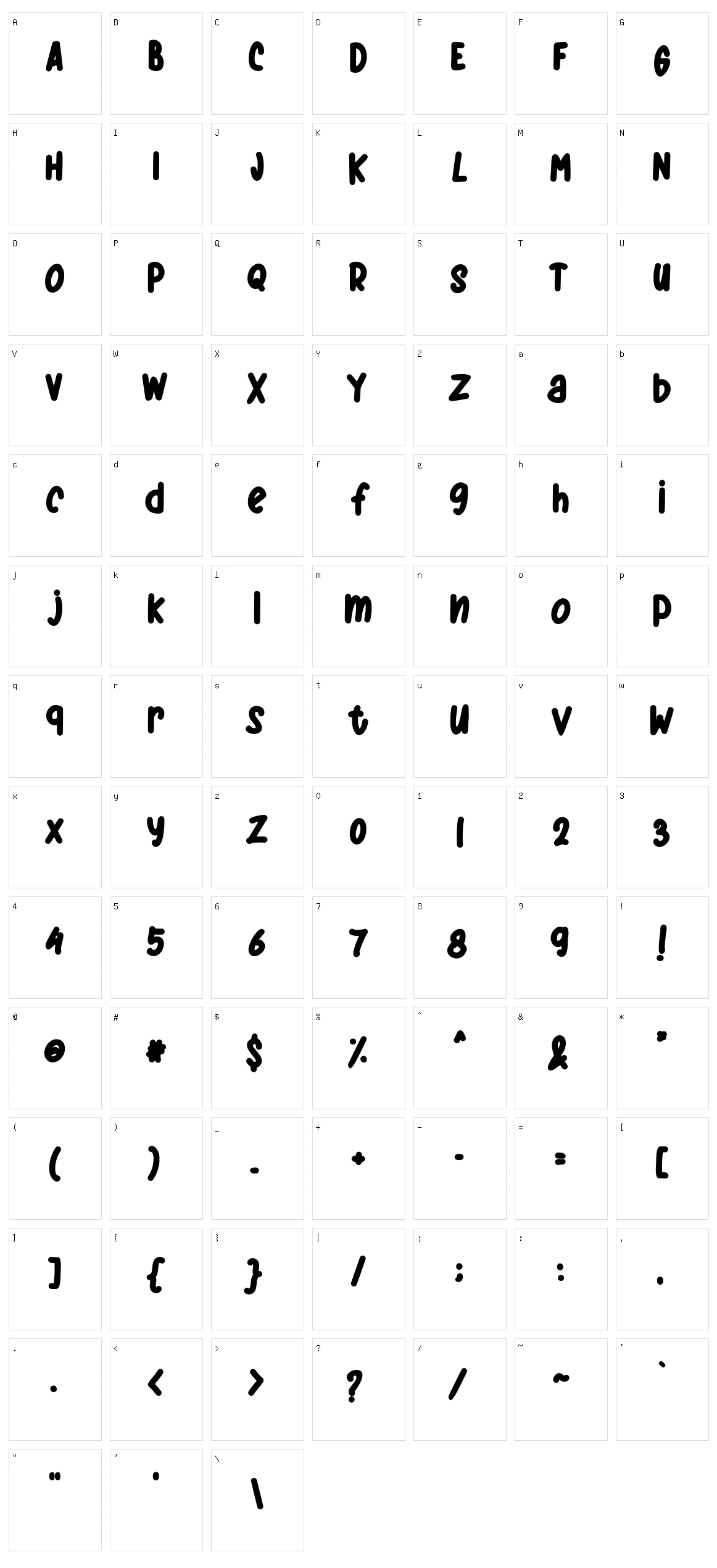 Gisela Character Set