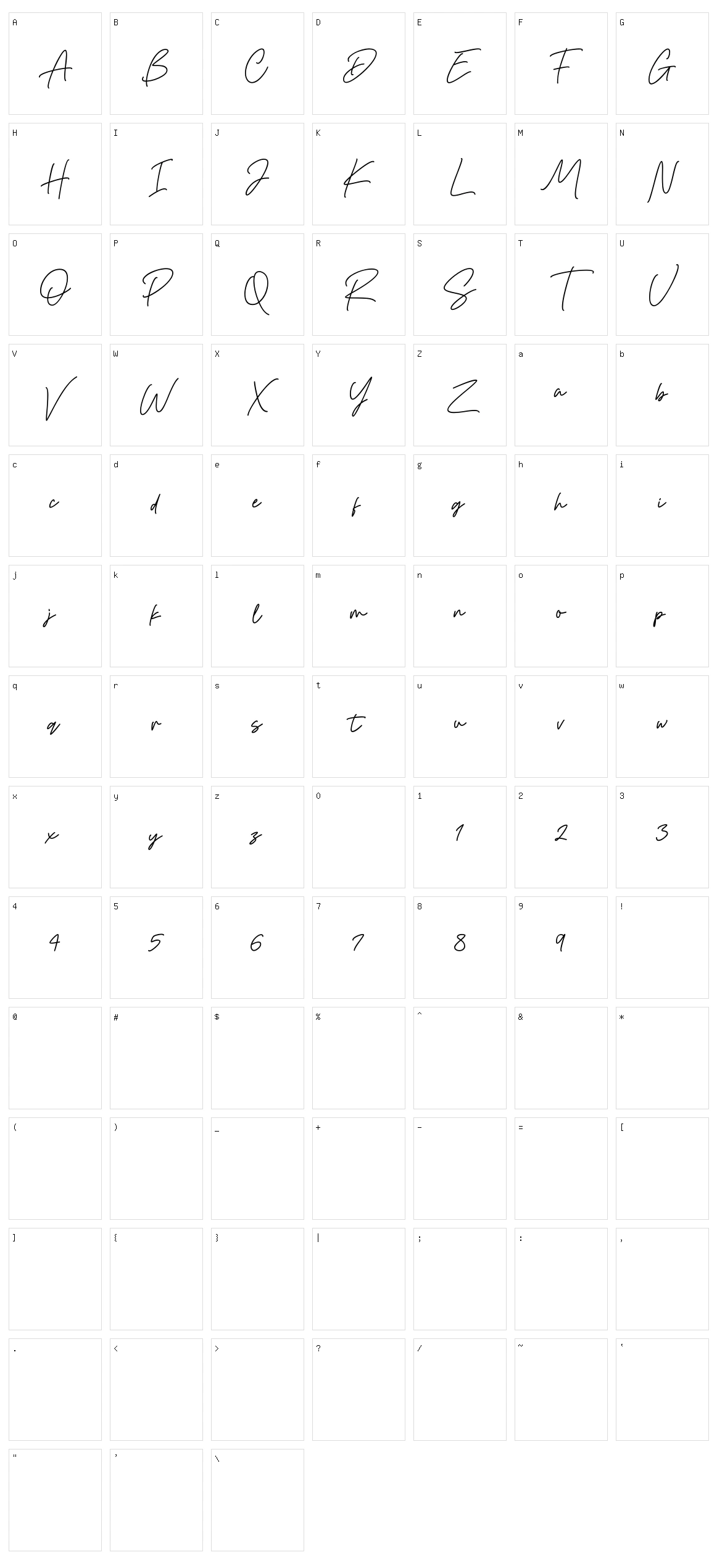 Gisellia Signature Character Set