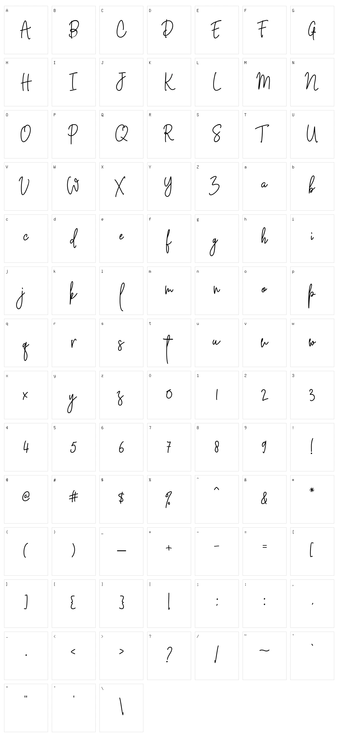 Glatang Collection Character Set