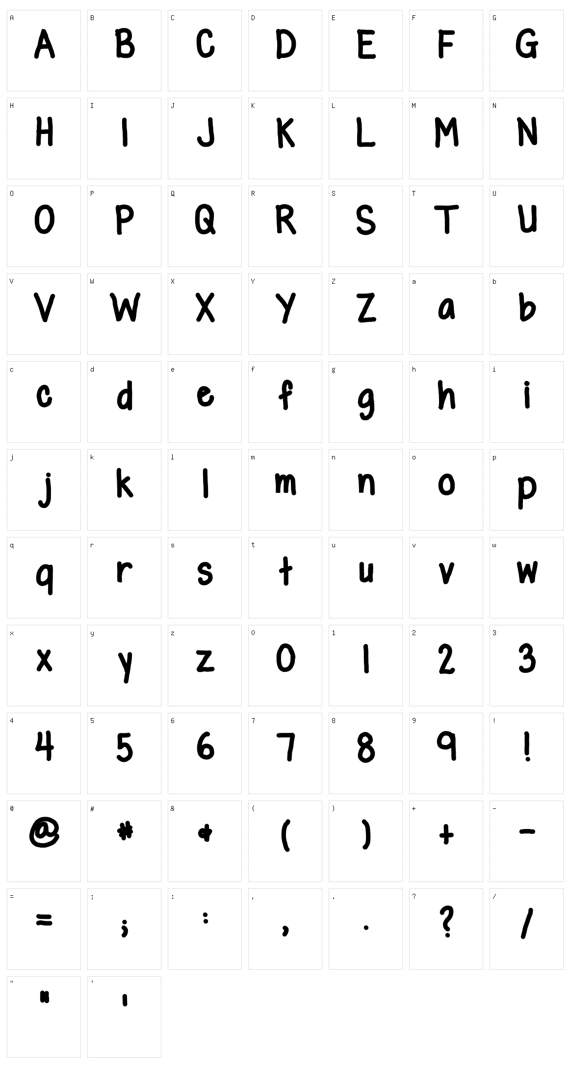Glen Bold Character Set