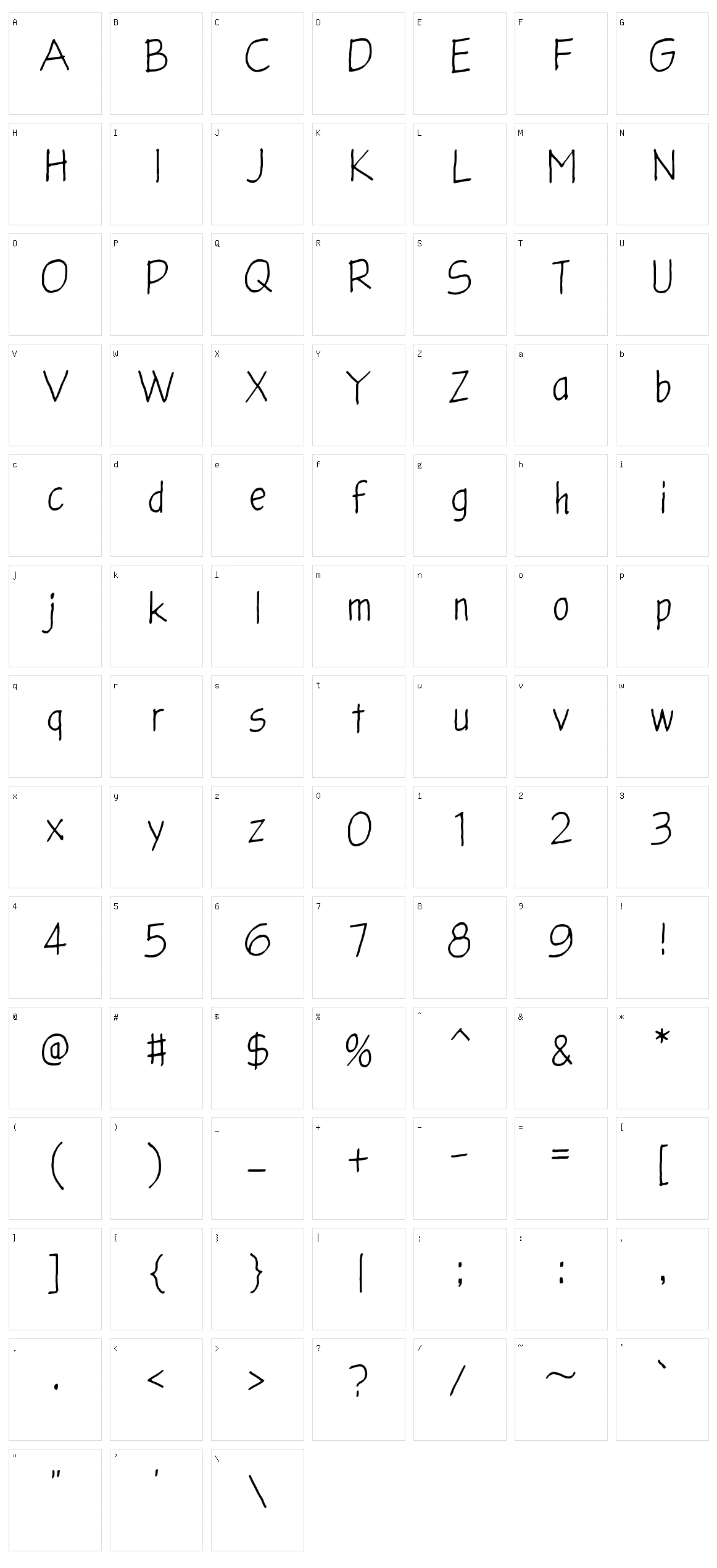 Glingzerminator Character Set