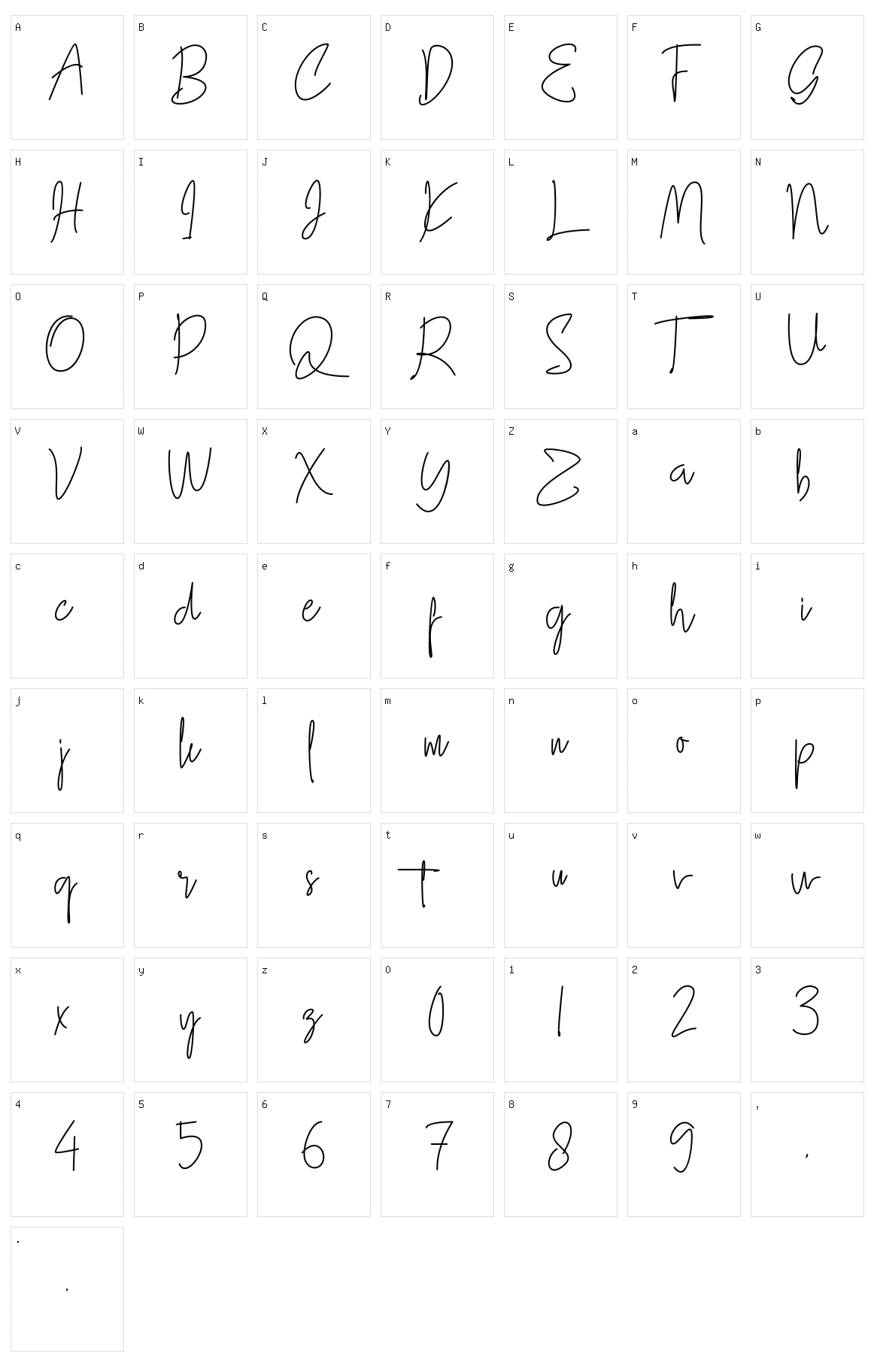 Gllibfith Character Set