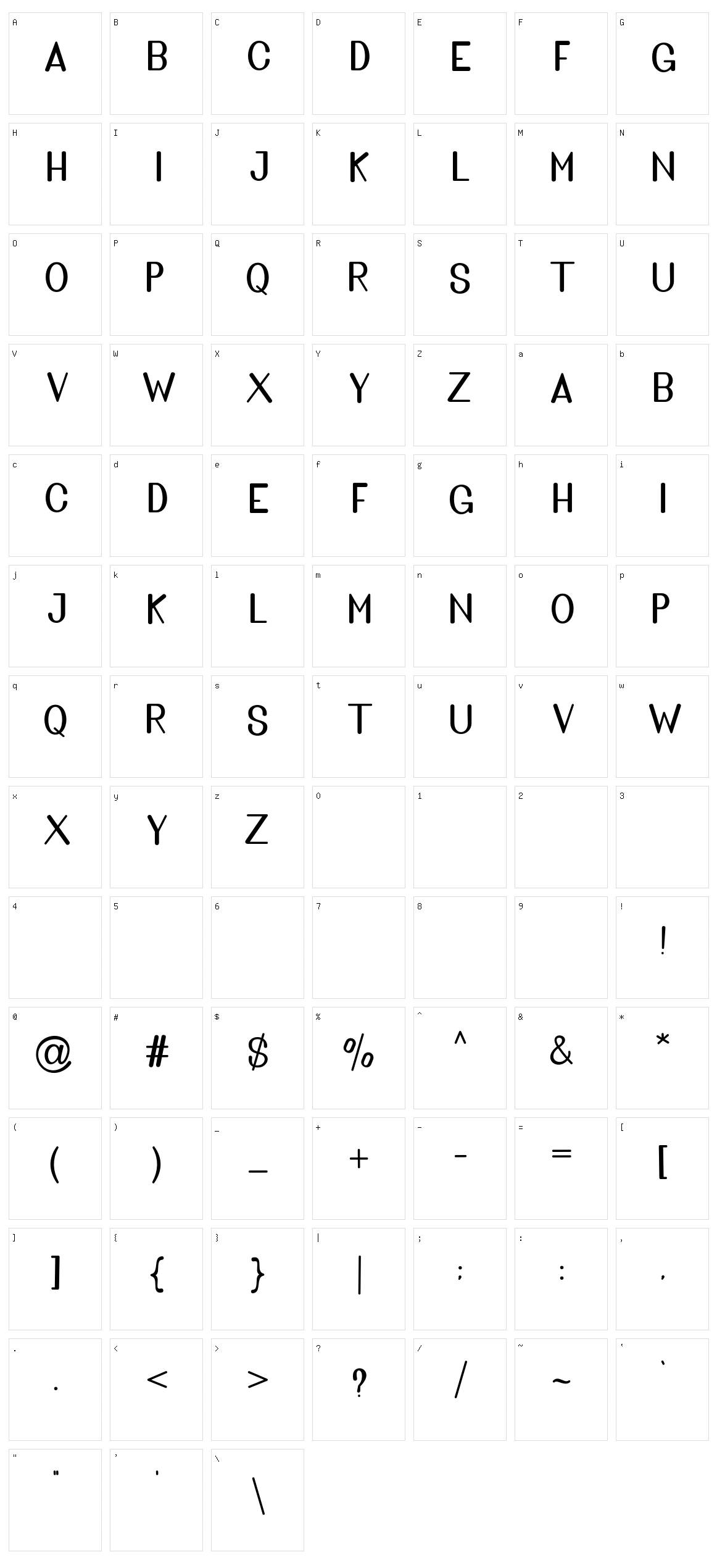 Golden Bridge Script Character Set