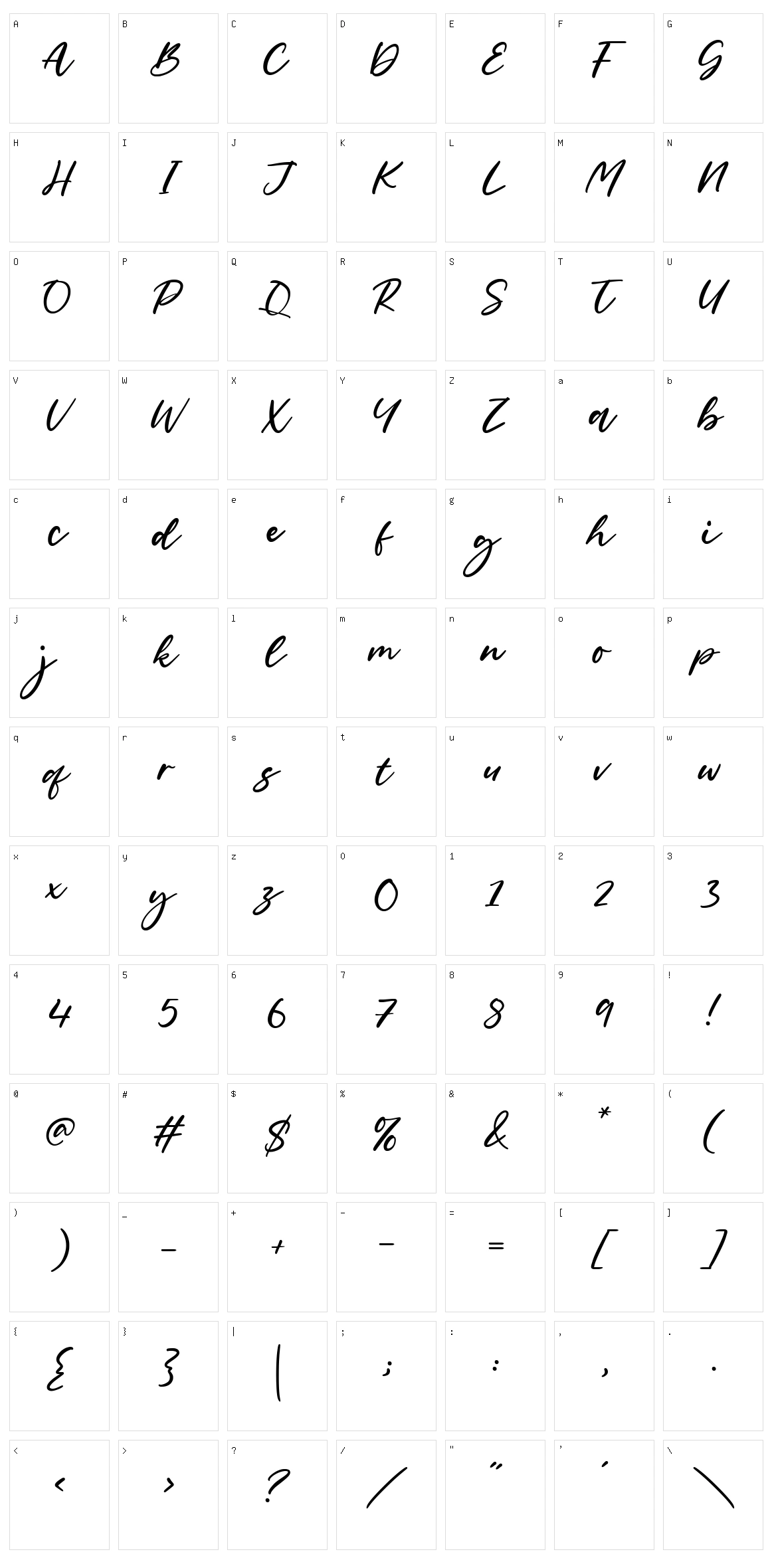 Goldena Character Set