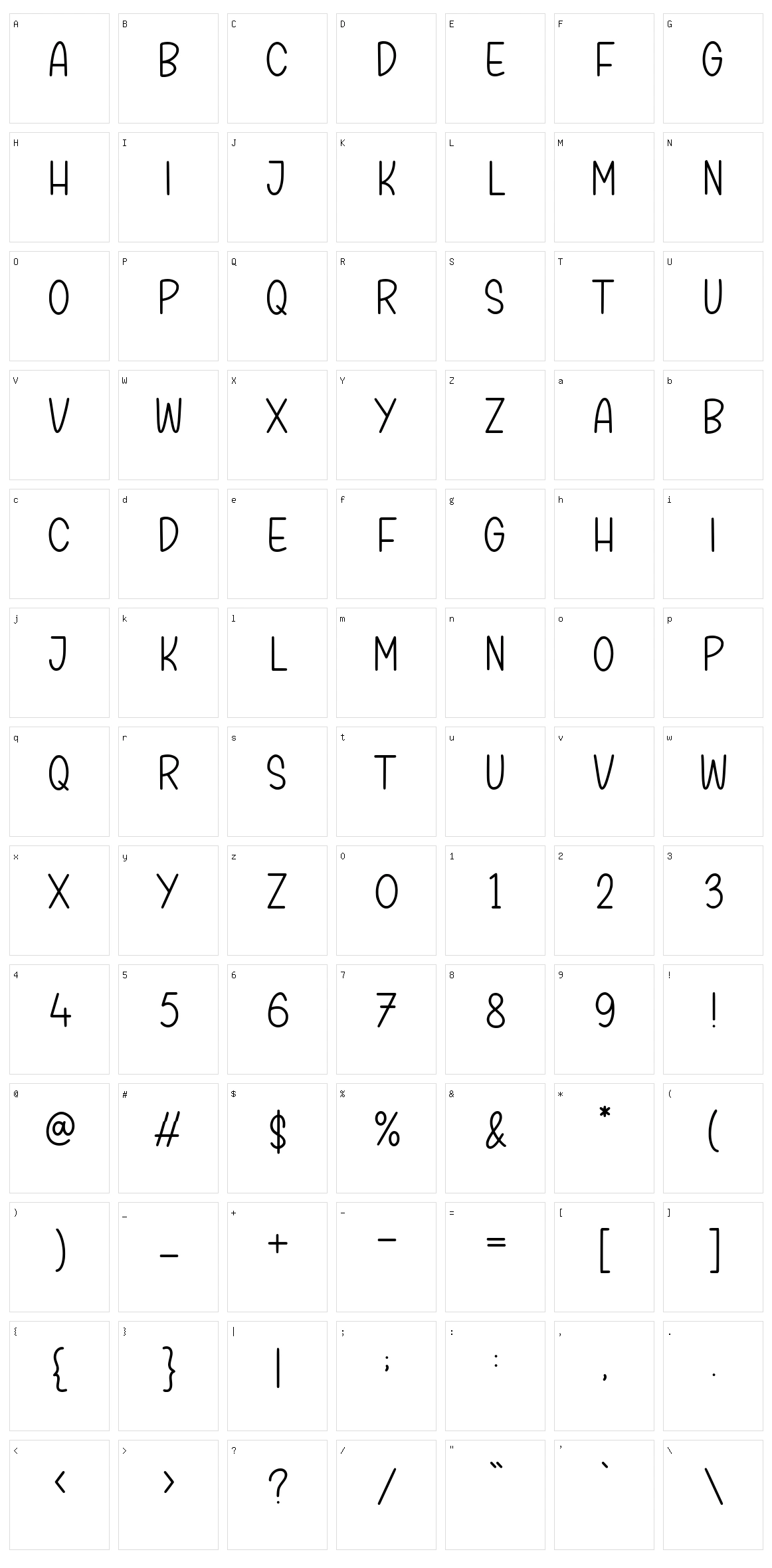 Goldstick Character Set