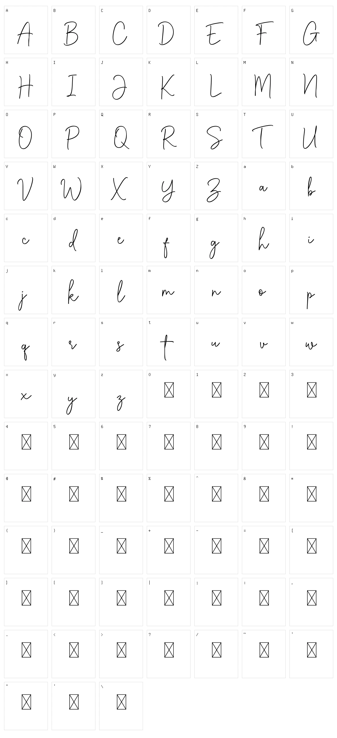 Goldwest Character Set